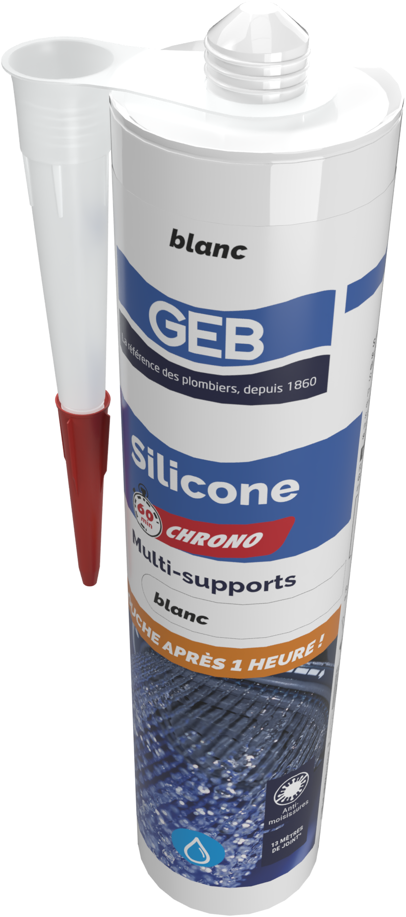 Joint silicone d'étanchéité 890780 GEB, blanc, 280 ml - 2