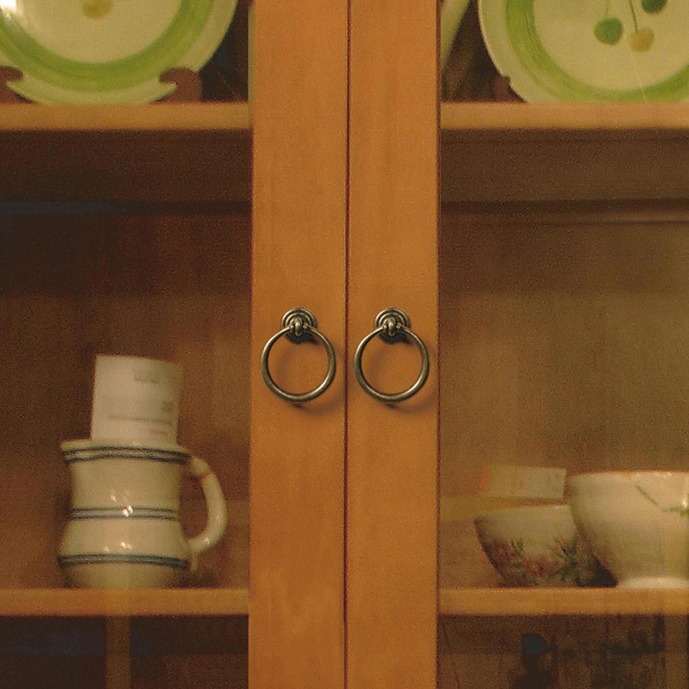 Bouton de meuble anneau, zamak laitonné, Diam.35 mm - 2