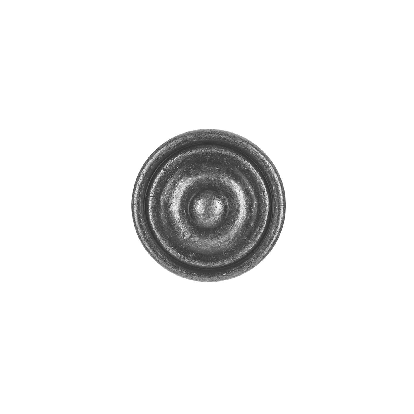 4 boutons de meuble ronds James, zamak argent vieilli, Diam.35 mm - 5