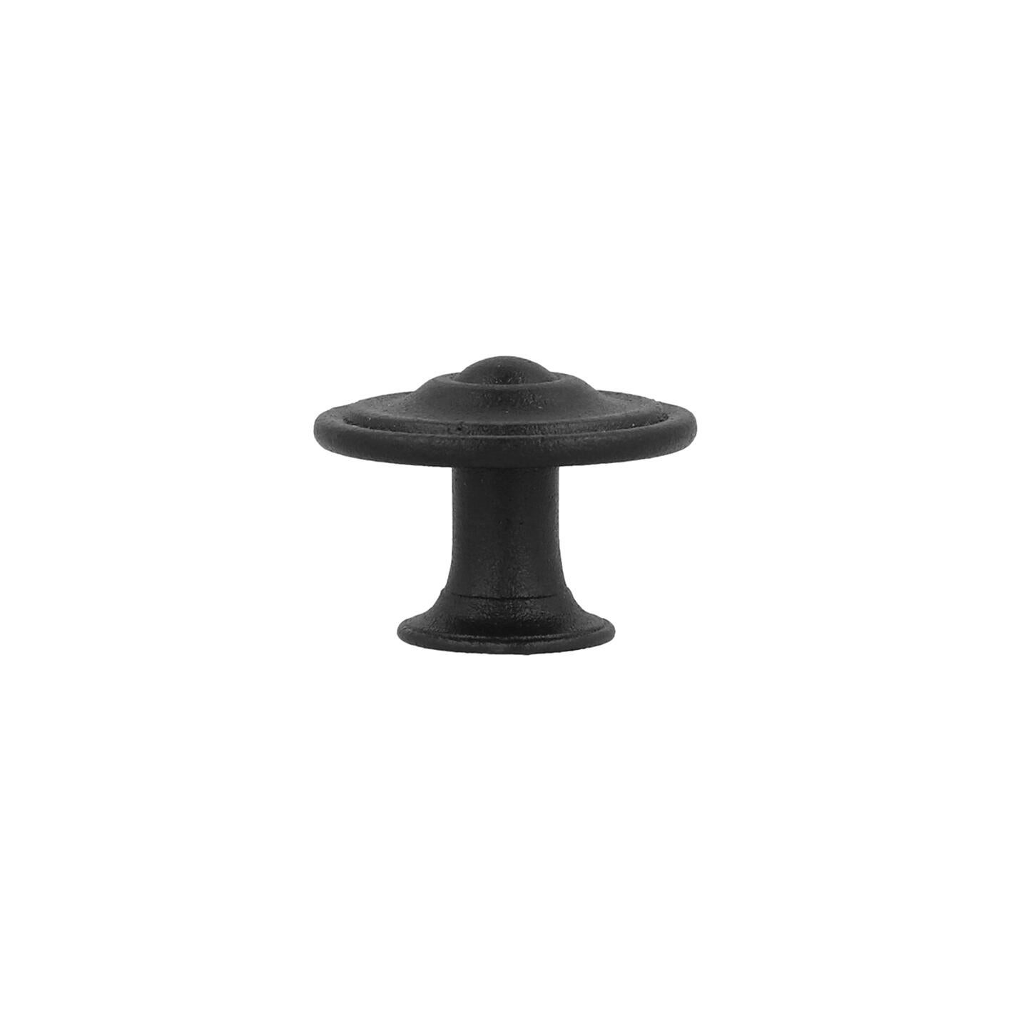 4 boutons de meuble ronds James, zamak noir verni, Diam.35 mm - 7
