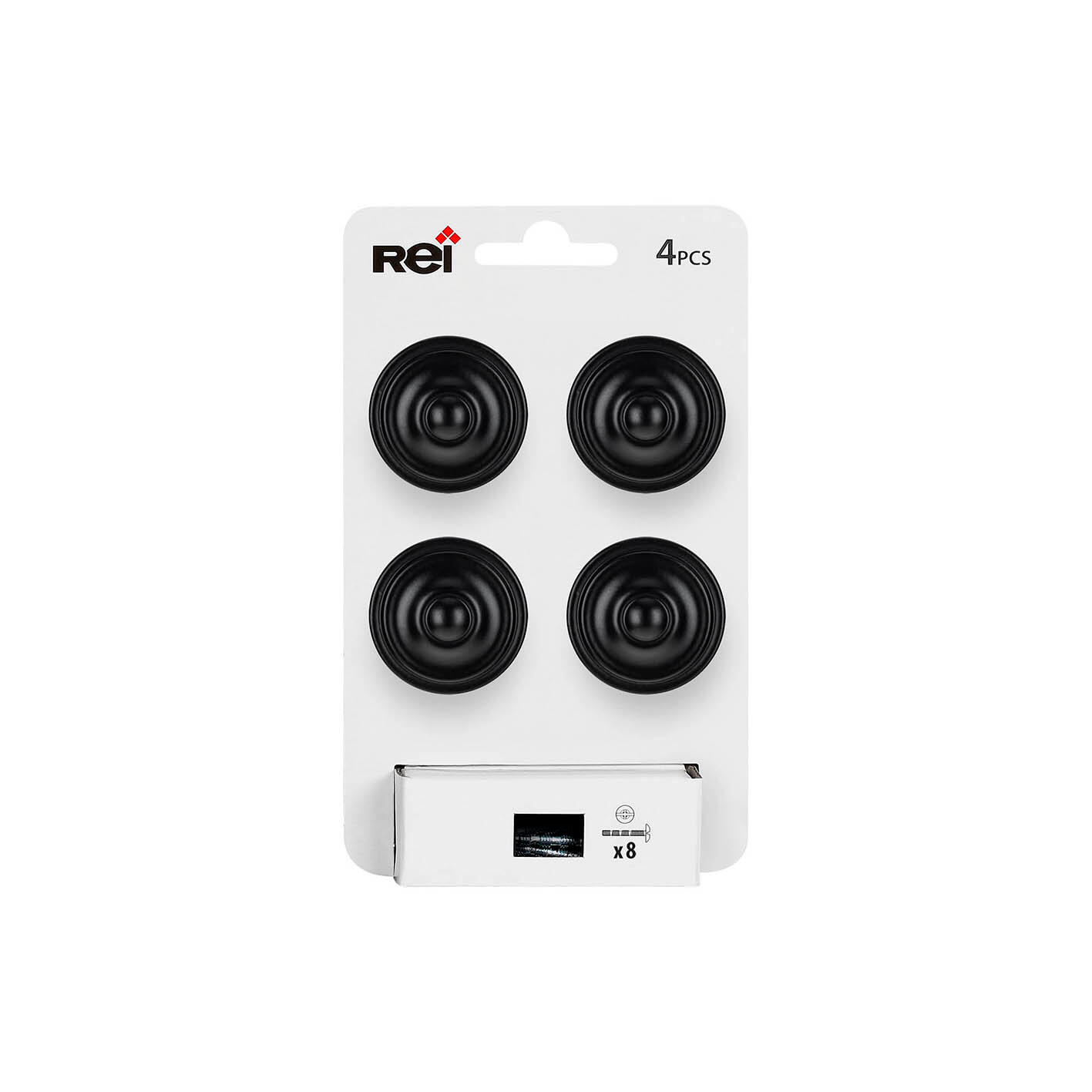 4 boutons de meuble ronds James, zamak noir verni, Diam.35 mm - 9