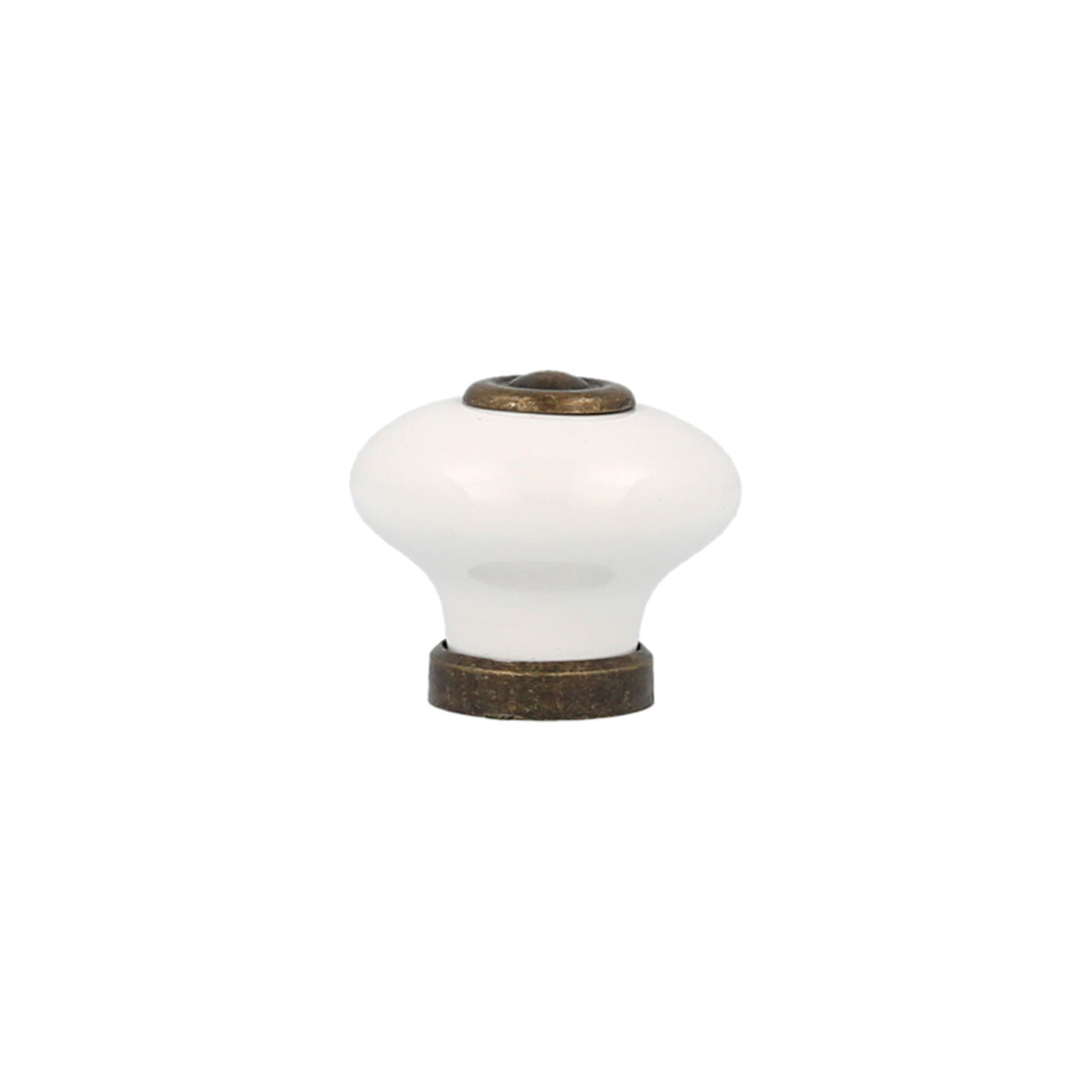 4 boutons de meuble ronds, acier blanc laitonné, Diam.31 mm - 6