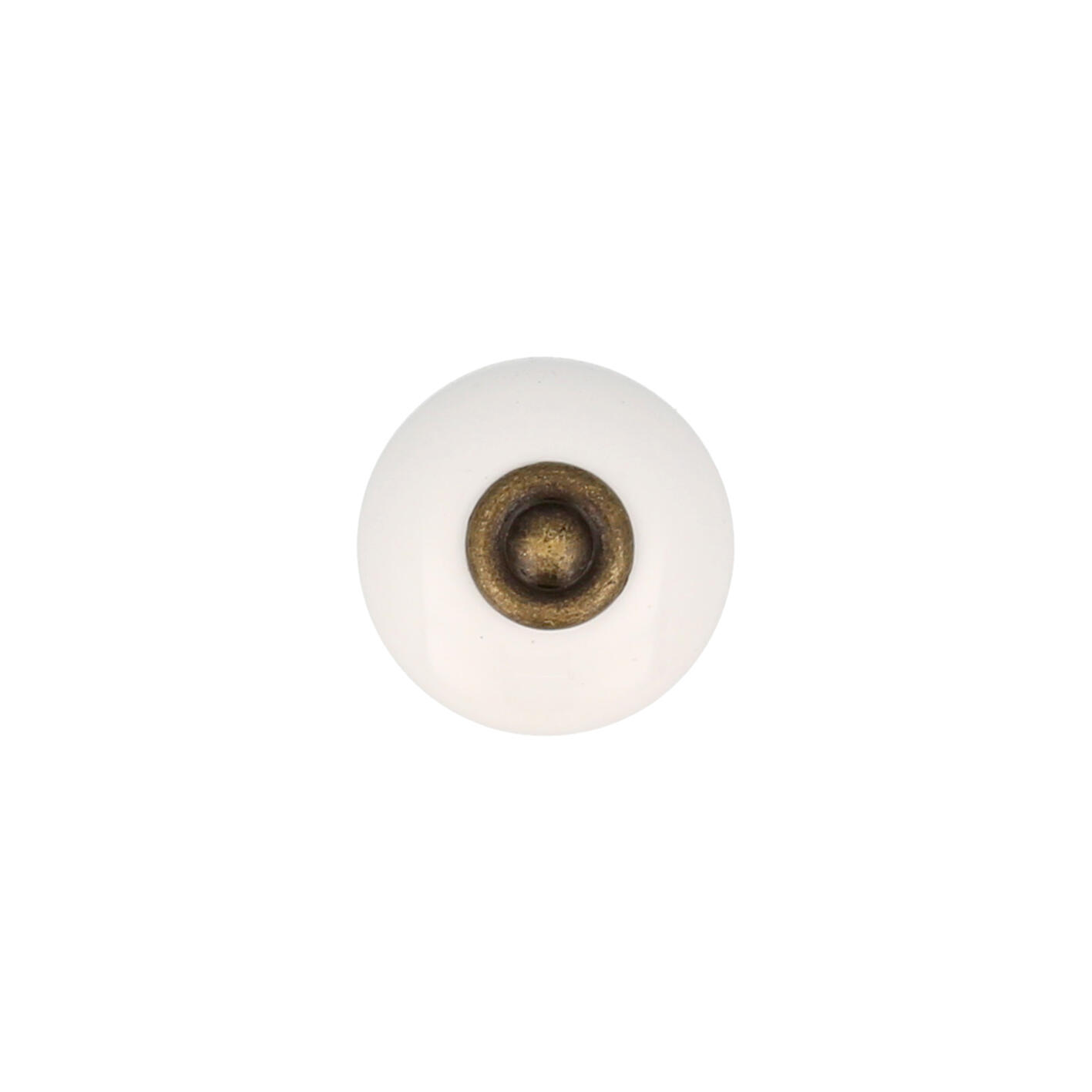 4 boutons de meuble ronds, acier blanc laitonné, Diam.31 mm - 5