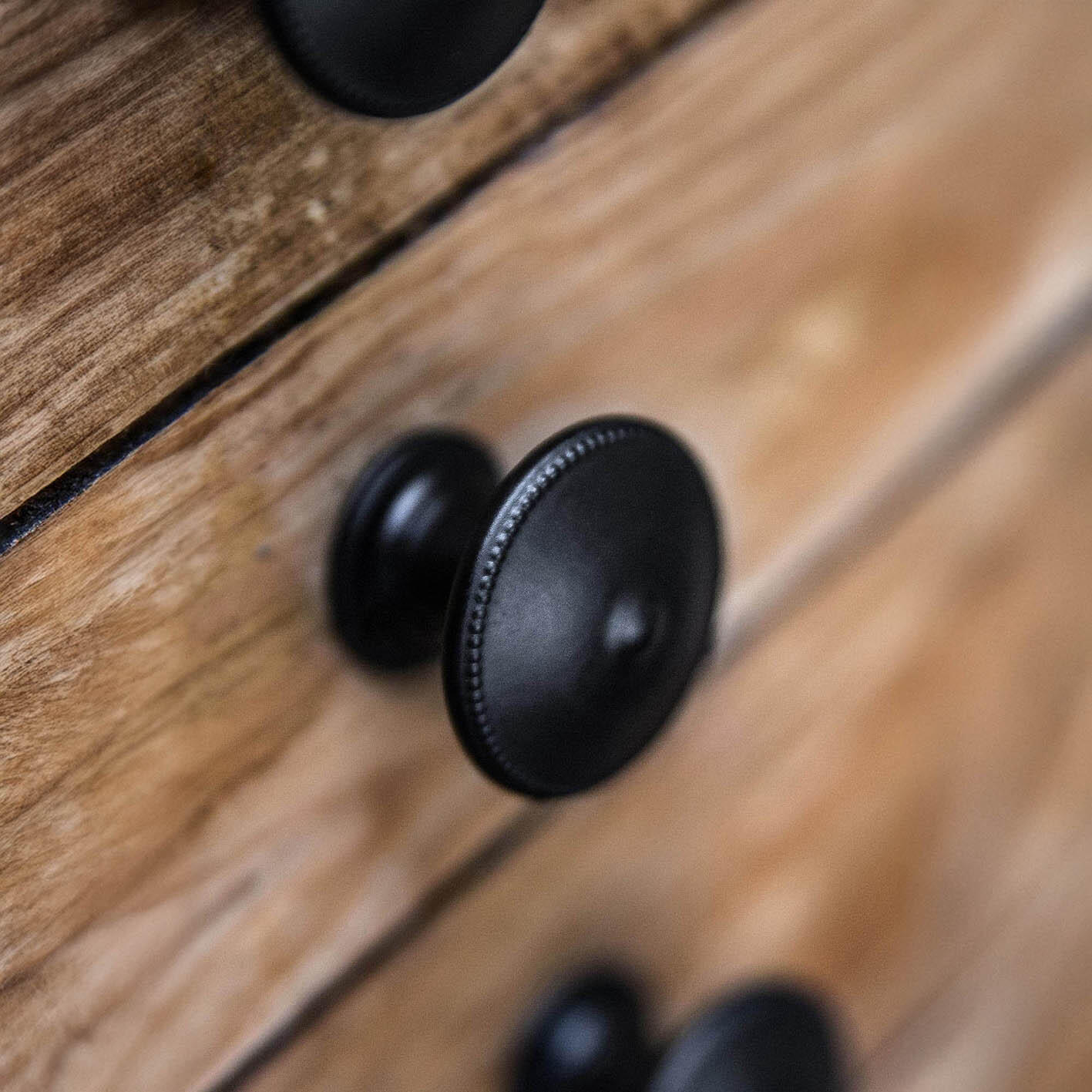 4 boutons de meuble ronds Eye, zamak noir verni, Diam.30 mm - 2