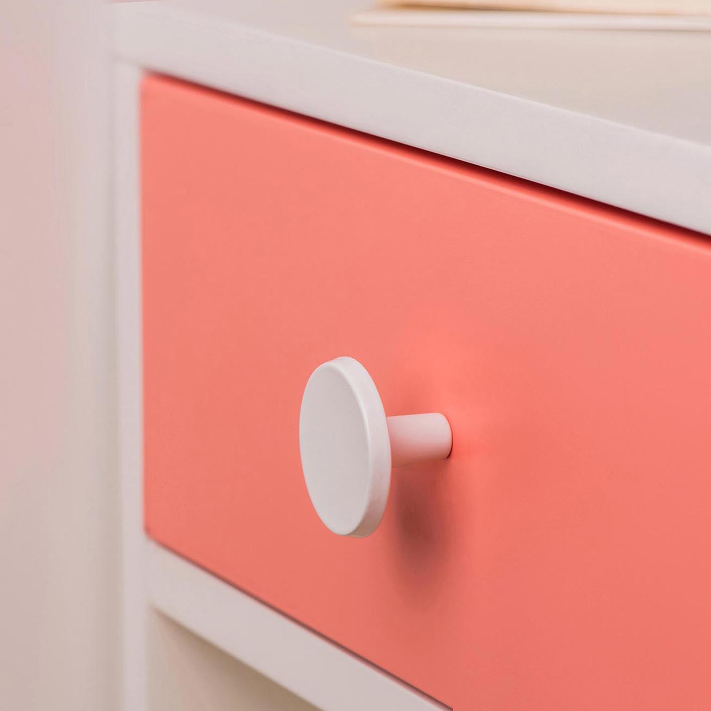 2 boutons de meuble ronds Jamy, zamak blanc peint, Diam.35 mm - 2