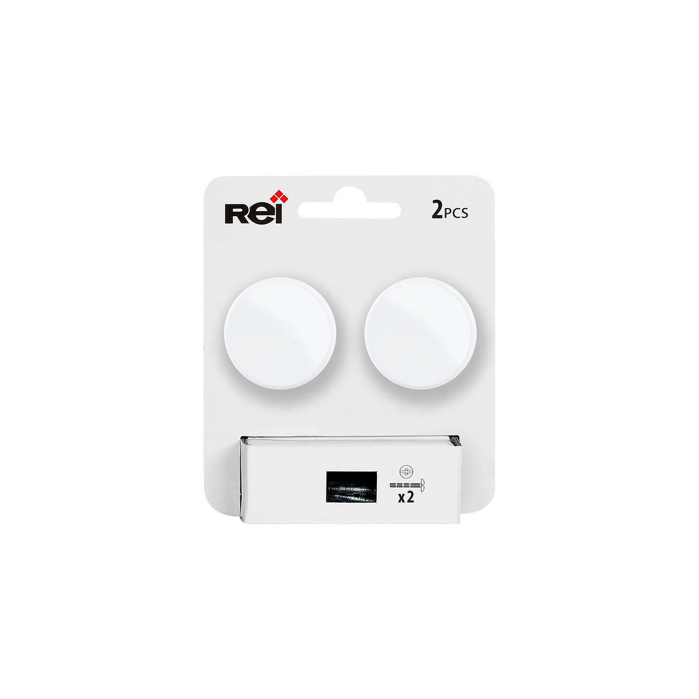 2 boutons de meuble ronds Jamy, zamak blanc peint, Diam.35 mm - 7