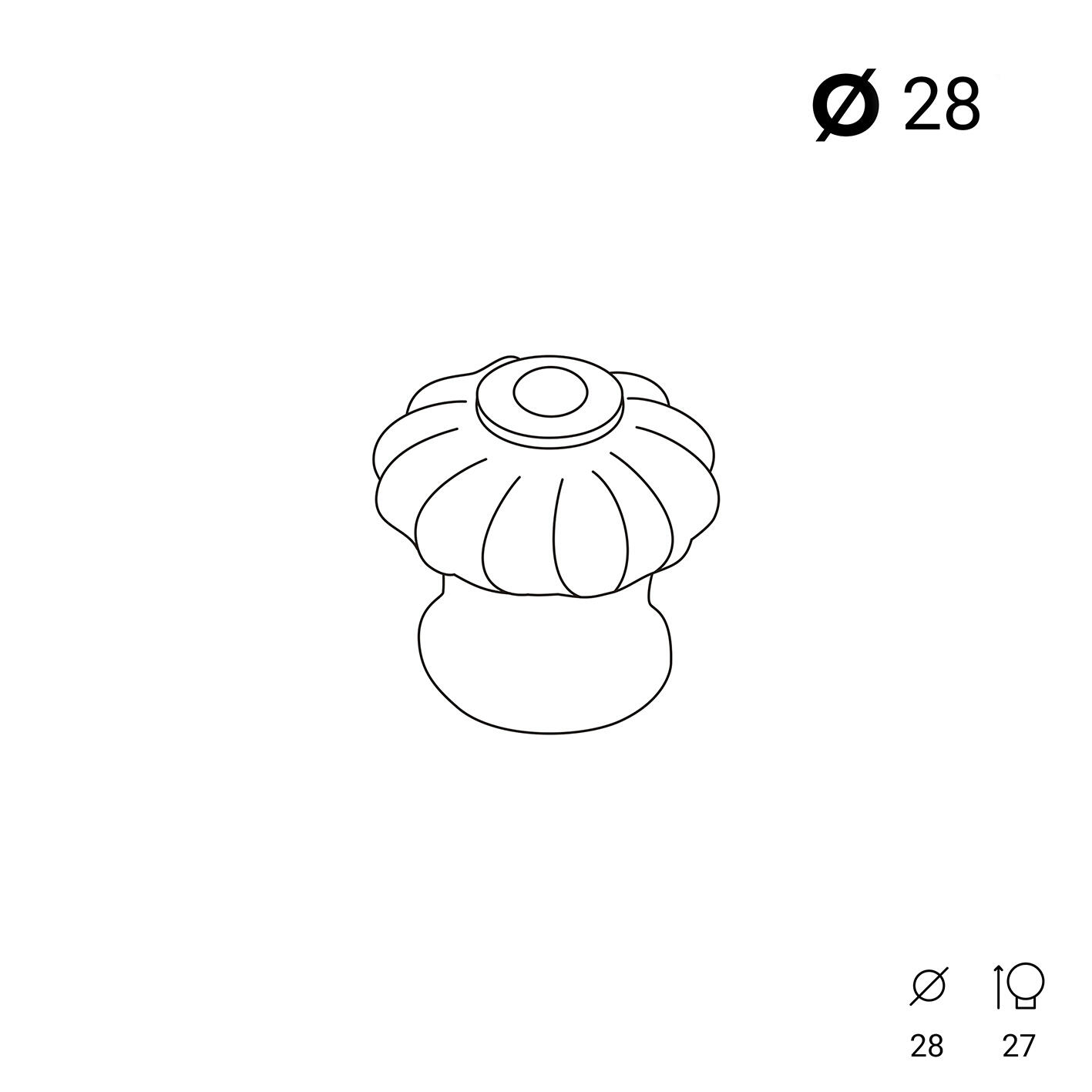 Bouton de meuble rond Petal, porcelaine bleu, Diam.28 mm - 2