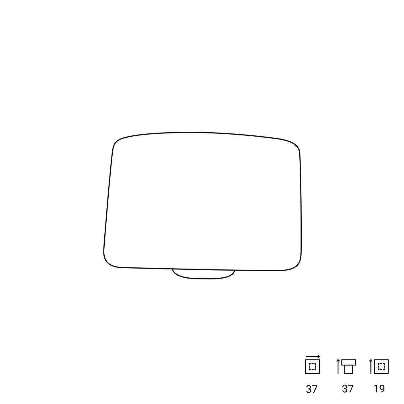 Bouton de meuble carré, zamak noir peint, l.37 mm - 3