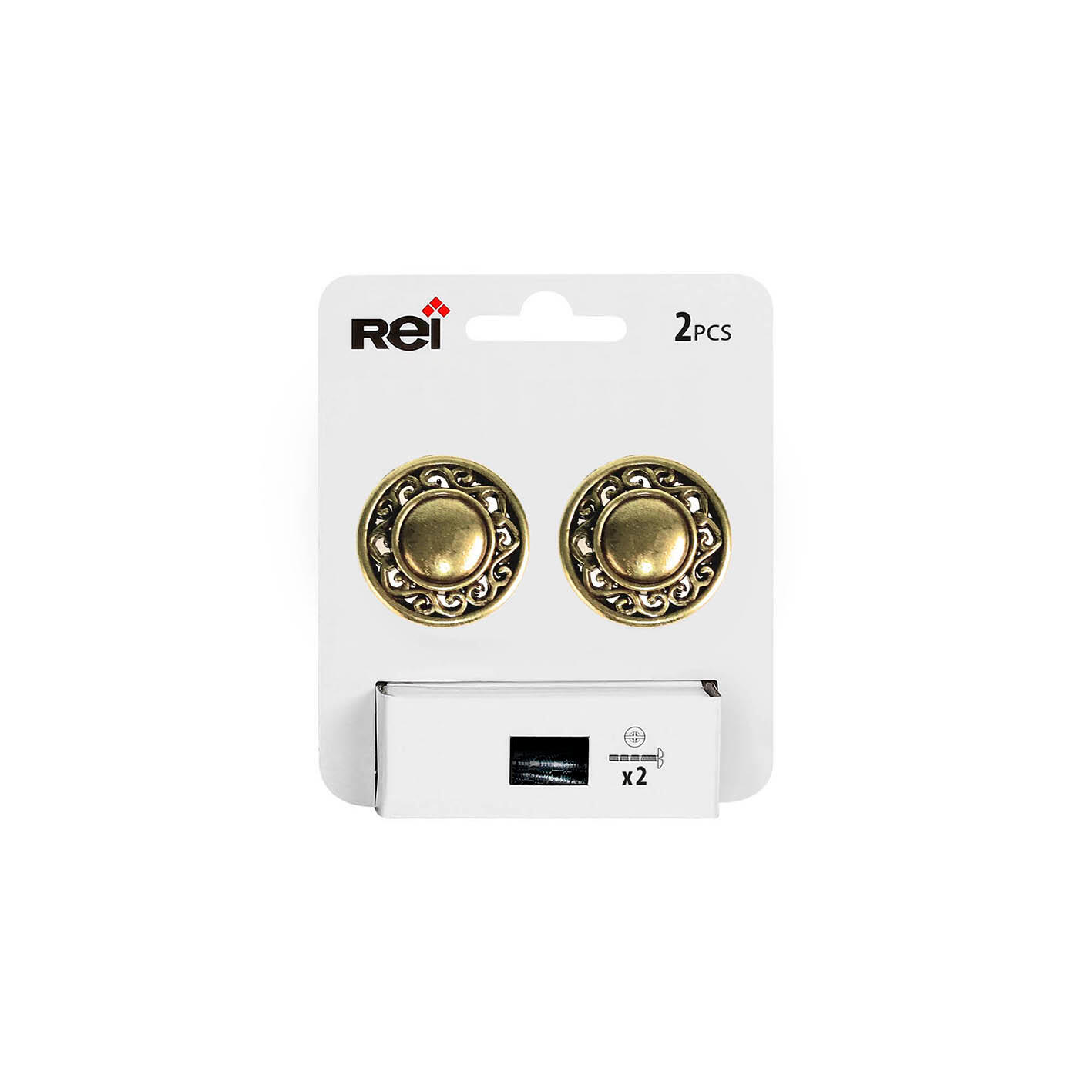 2 boutons de meuble ronds Amanda, zamak vieil or vieilli, Diam.32 mm - 8