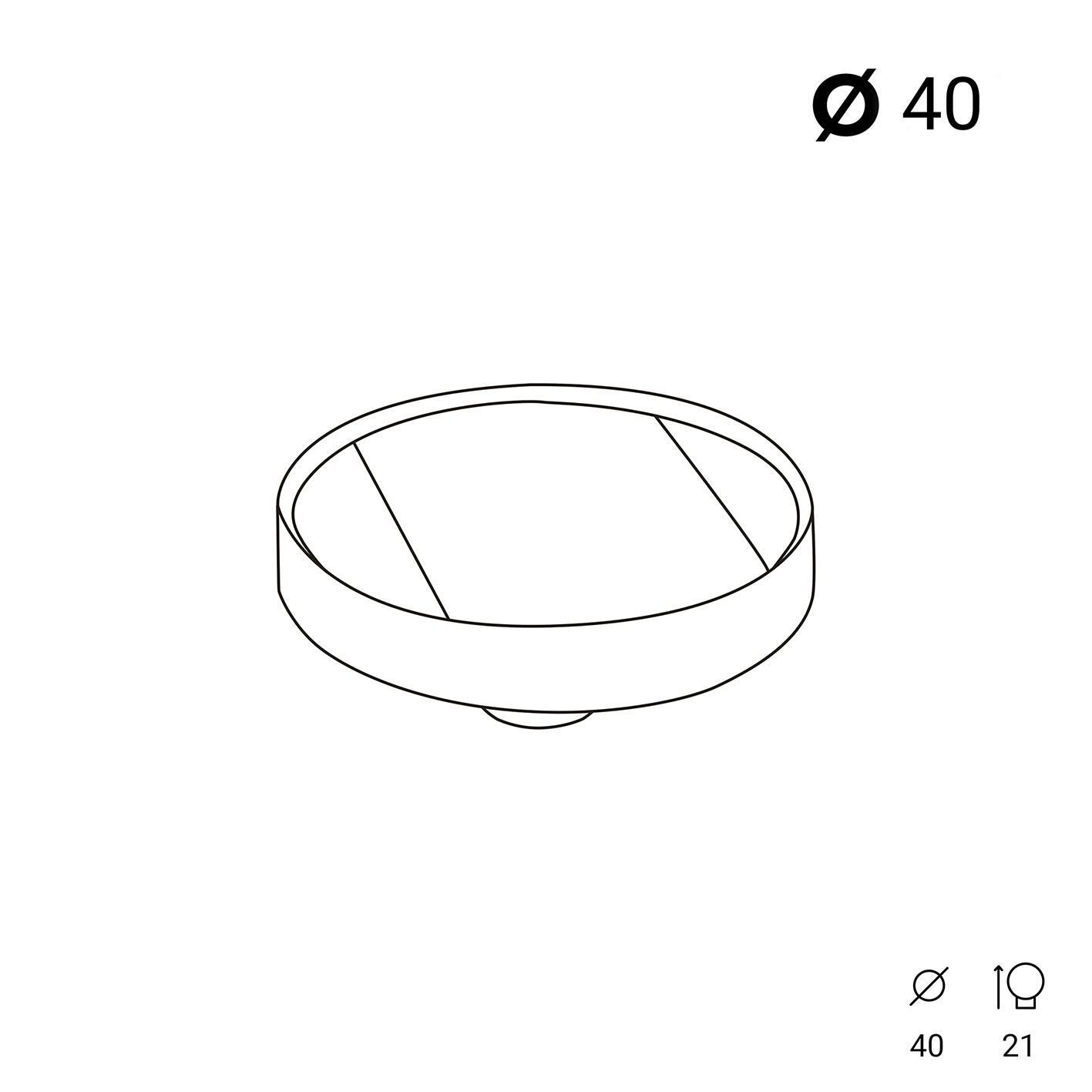 Bouton de meuble rond, résine multicouleur mat, Diam.40 mm - 3