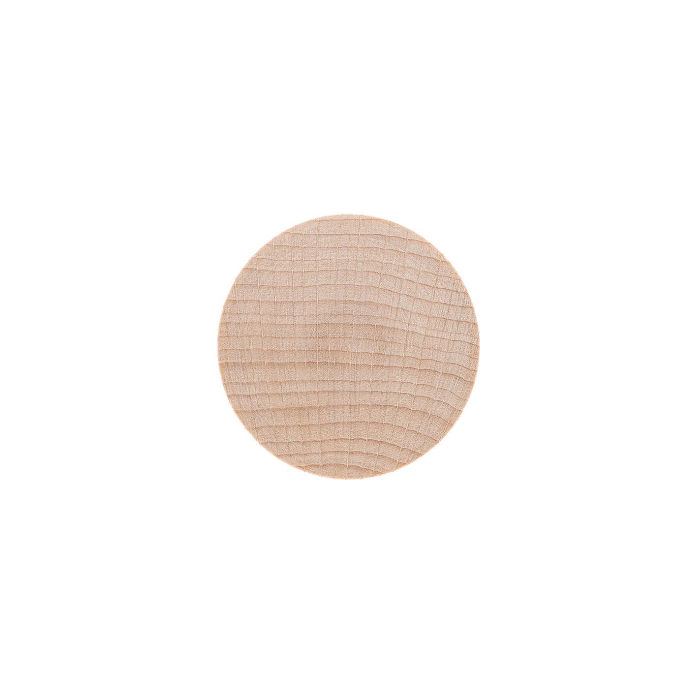 6 boutons de meuble ronds Lize, bois hêtre brut, Diam.39 mm - 7