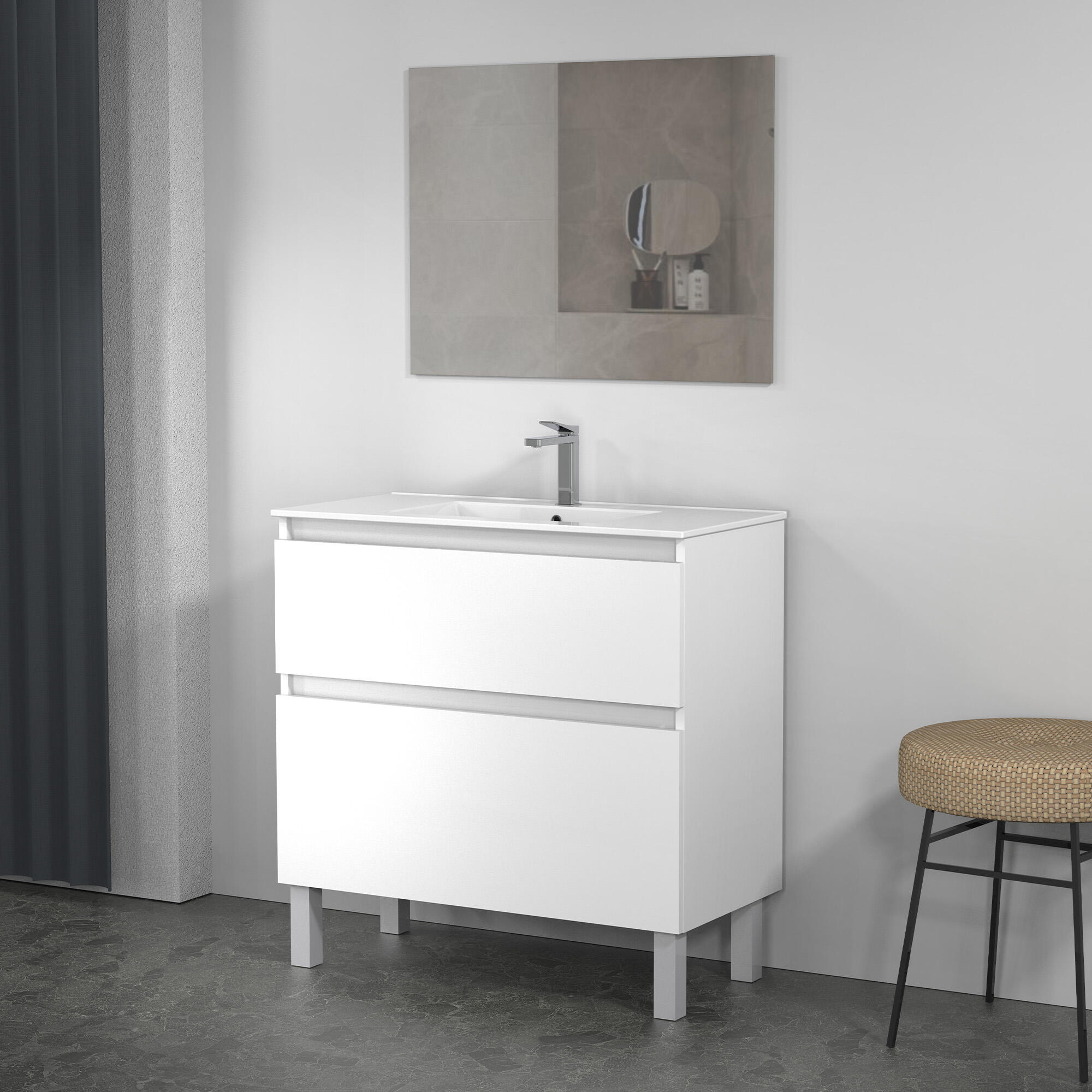 Mueble de baño con lavabo dalia blanco mate 60x39 cm