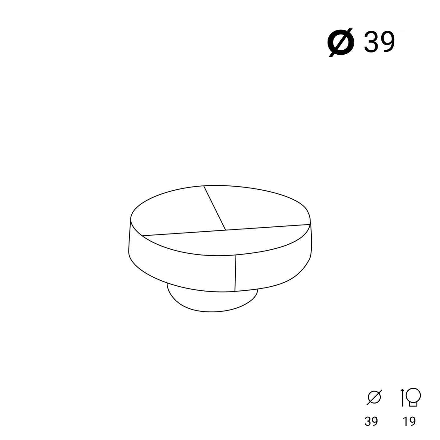 4 boutons de meuble ronds Chic, abs noir / blanc / doré laitonné, Diam.39 mm - 3
