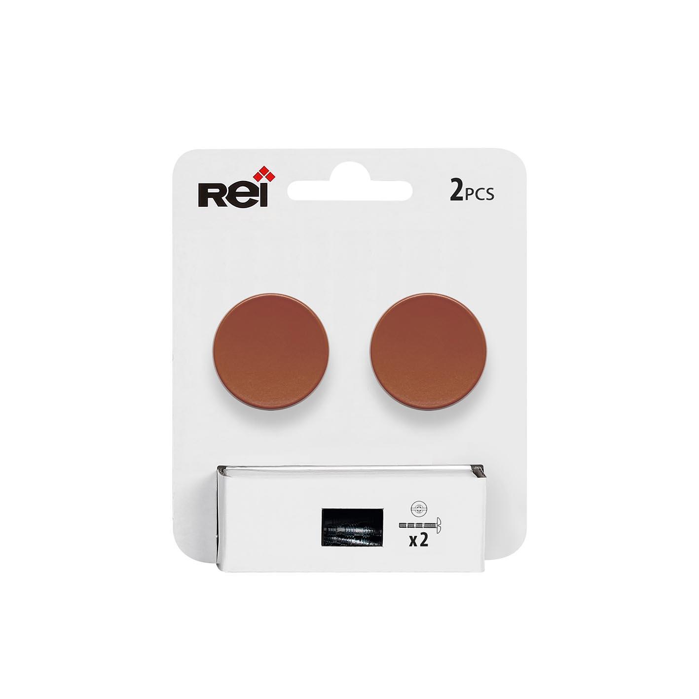 2 boutons de meuble ronds Jamy, zamak terracotta peint, Diam.35 mm - 7