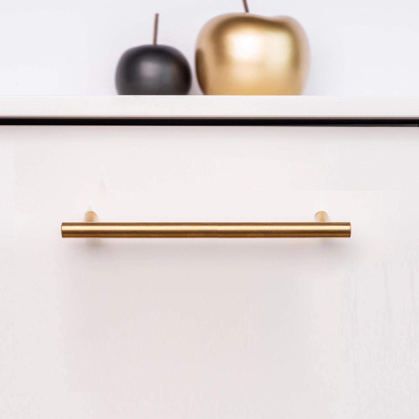 2 poignées de meuble Sara, acier laiton brossé, entraxe 160 mm - 2