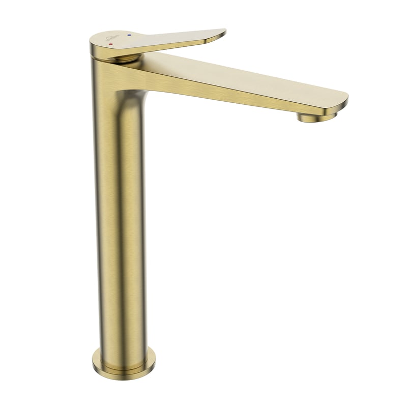 Bateria umywalkowa wysoka złoto szczotkowane 28.9 cm Nestos Invena