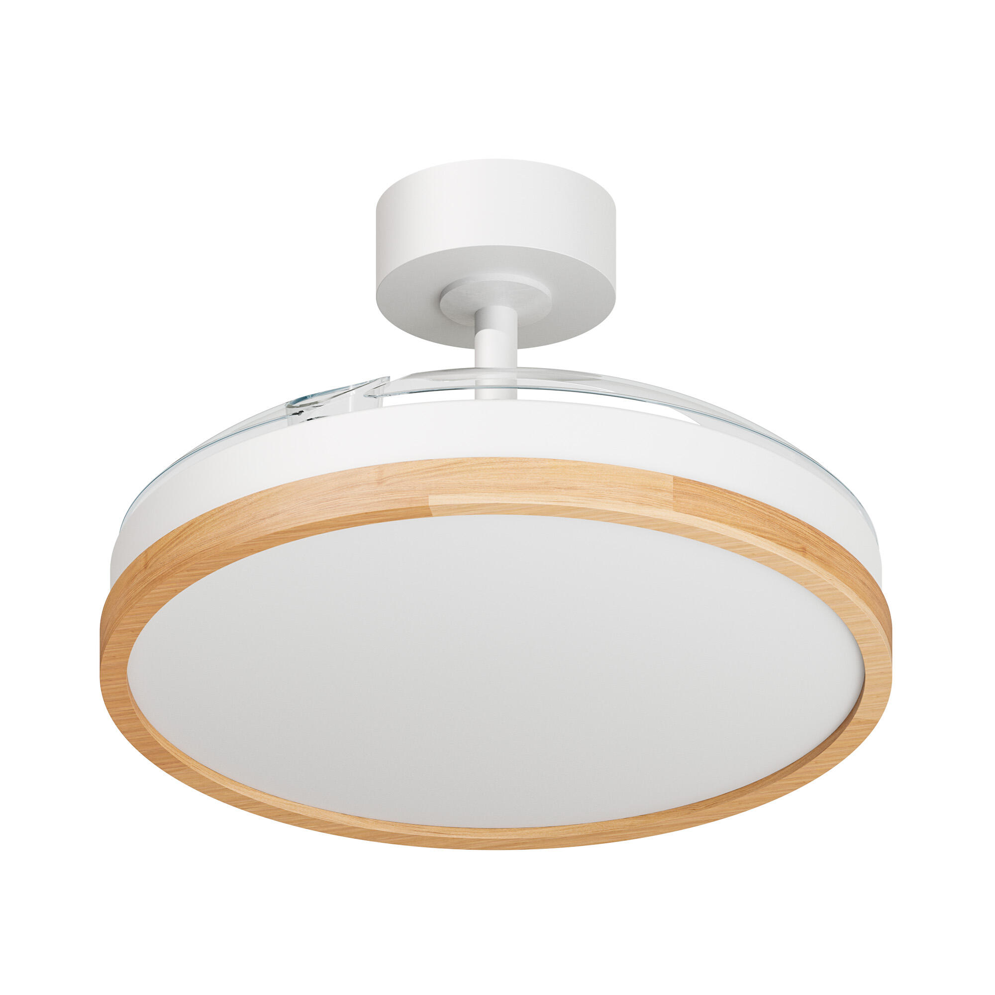 Ventilador de techo con luz retráctil silencioso DC 30W con mando ø107 cm Whira ARTE CONFORT blanco luz CCT 3 aspas| 6 velocidades| modo verano/invierno| brisa| recomendado de 13 a 20m² - 2