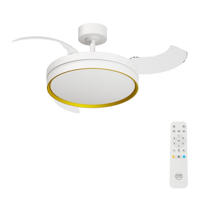 Ventilador de techo con luz silencioso DC 30W con mando ø107 cm Selas ARTE CONFORT blanco luz CCT 3 aspas| 6 velocidades| modo verano/invierno| brisa| temporizador| recomendado de 13 a 20m²