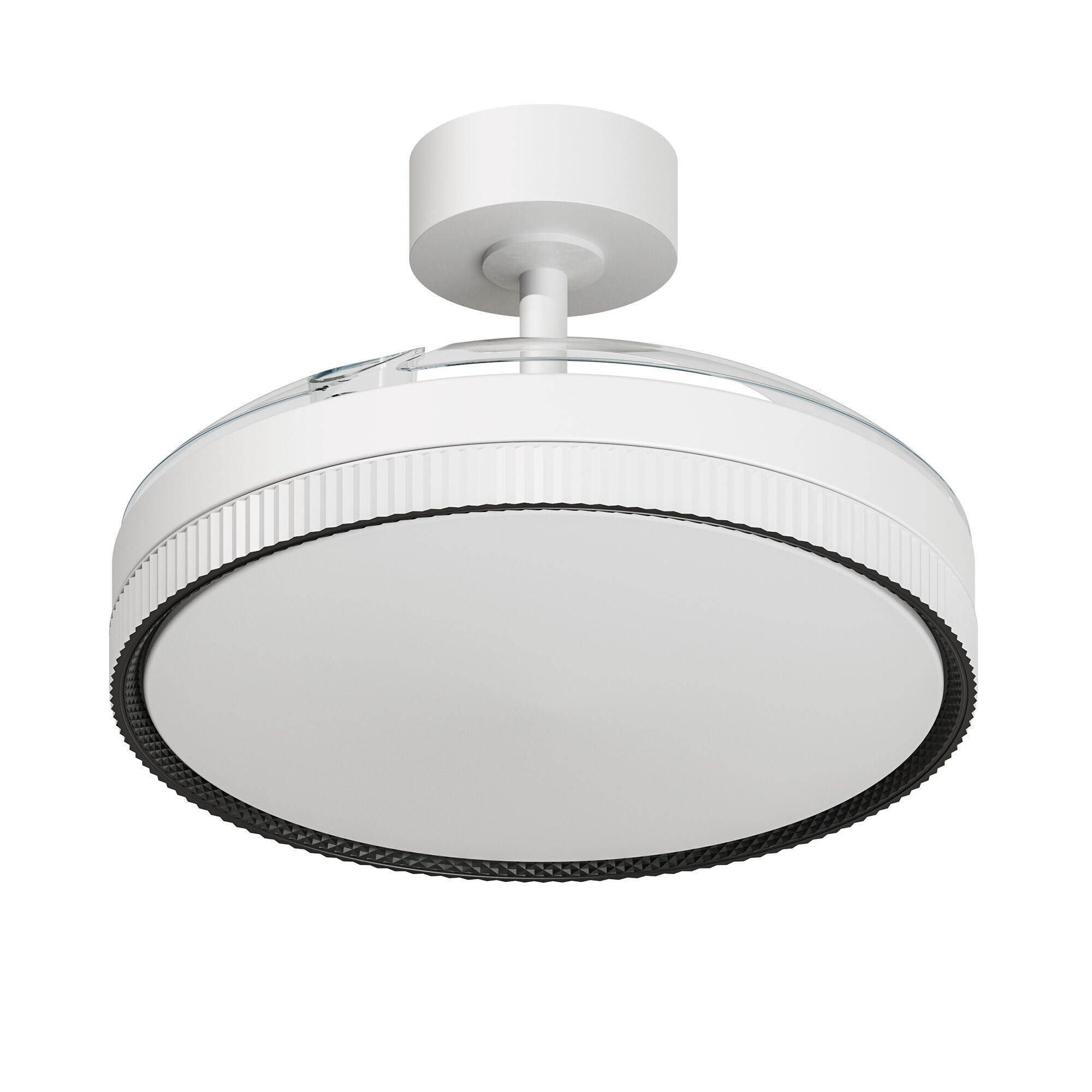 Ventilador de techo con luz silencioso DC 30W con mando ø107 cm Melos ARTE CONFORT blanco luz CCT 3 aspas retráctiles tipo lámpara| 6 velocidades| modo verano/invierno| brisa| temporizador| recomendado de 13 a 20m² - 2