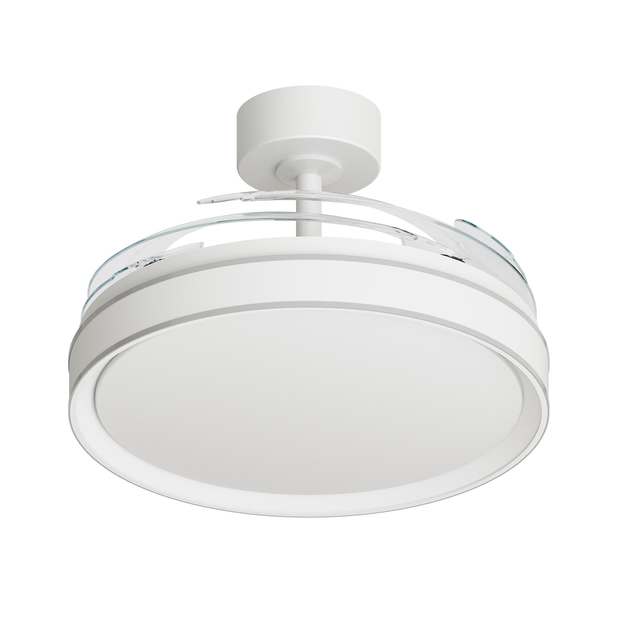 Ventilador de techo con luz silencioso DC Arte Confort Dube L Blanco/Plata blanco/gris 122 cm - 2