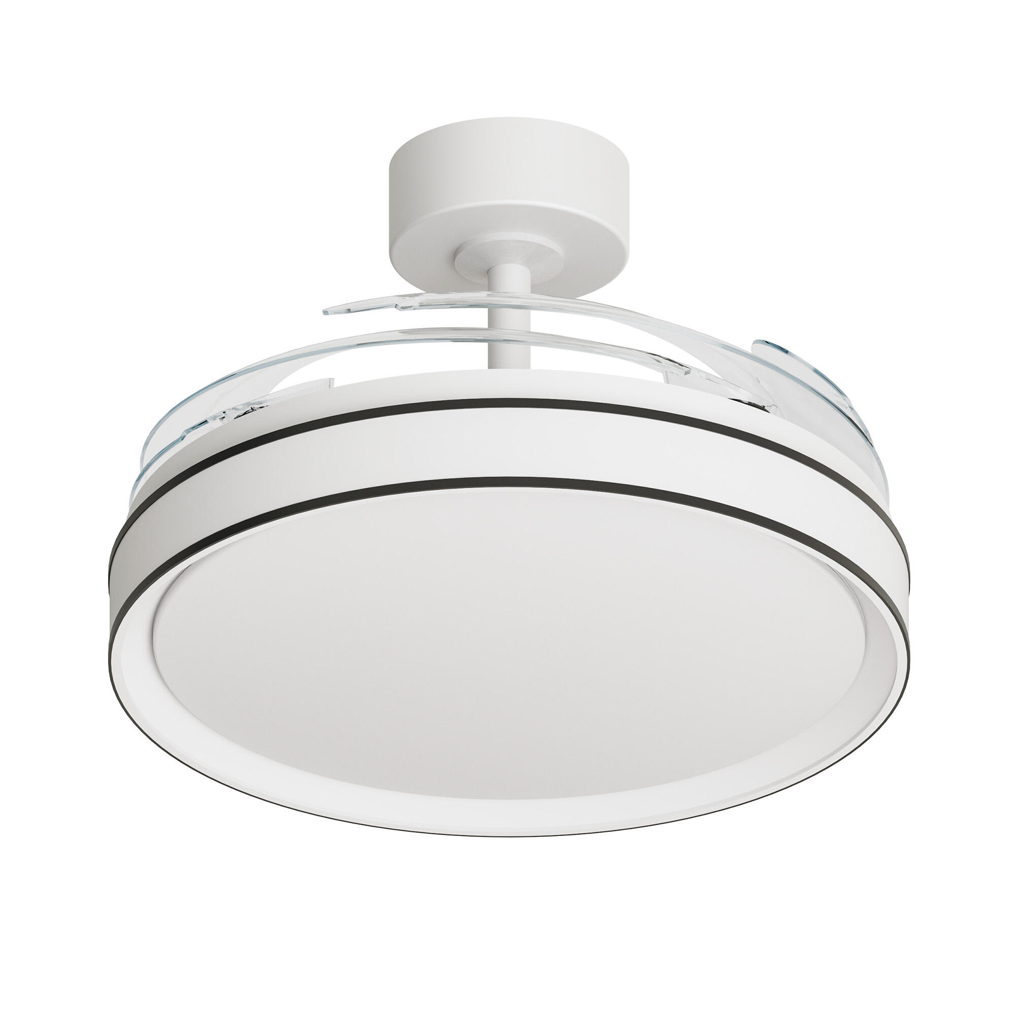 Ventilador de techo con luz silencioso DC Arte Confort Dube L Blanco/Negro blanco/negro 122 cm - 2