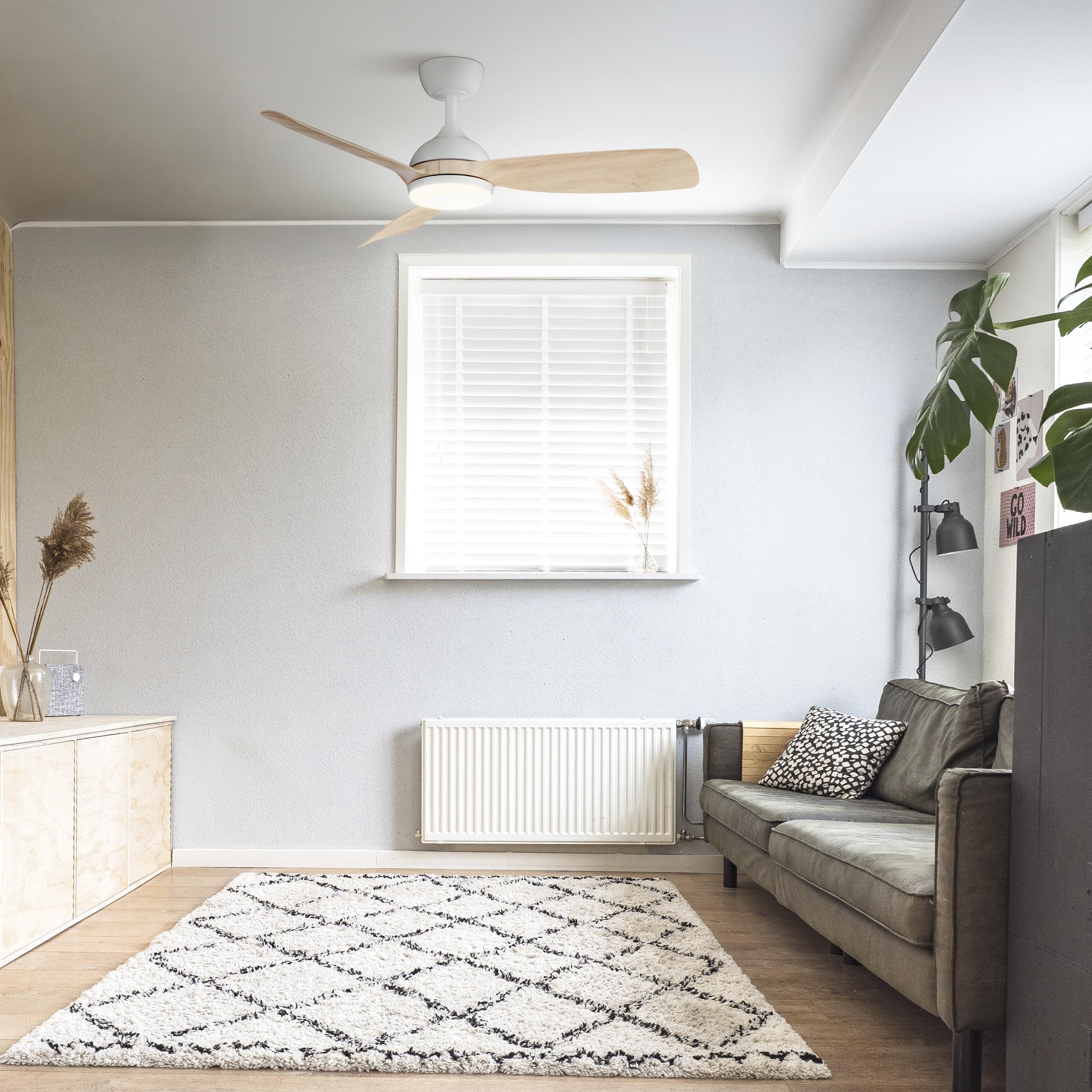 Ventilador de techo con luz silencioso DC 31W con mando ø110 cm Sunset SULION blanco luz CCT 3 aspas| 6 velocidades| modo verano/invierno| recomendado de 13 a 20m² - 3