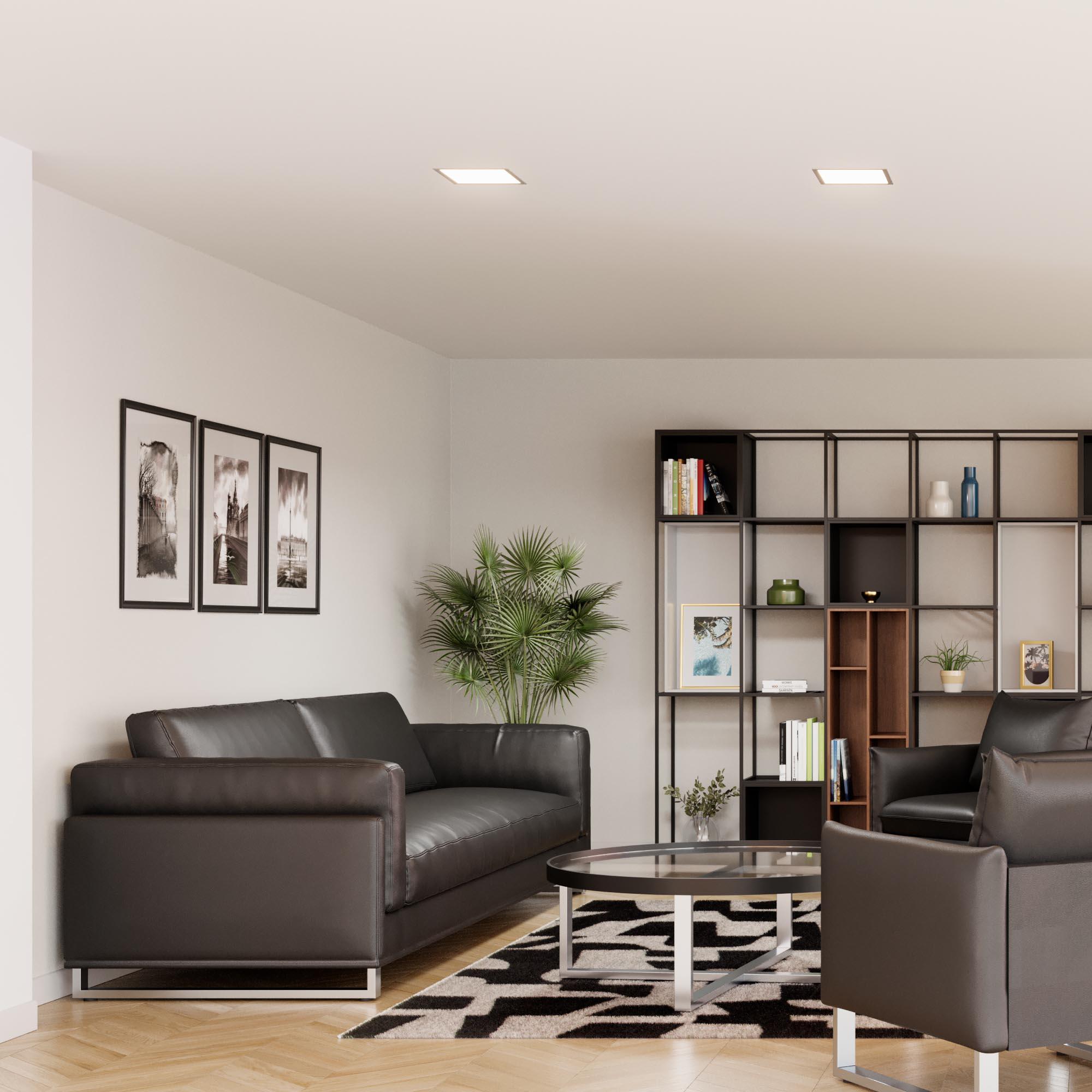 Foco empotrable led cuadrado gris alverlamp 2560lm ip20 22cm