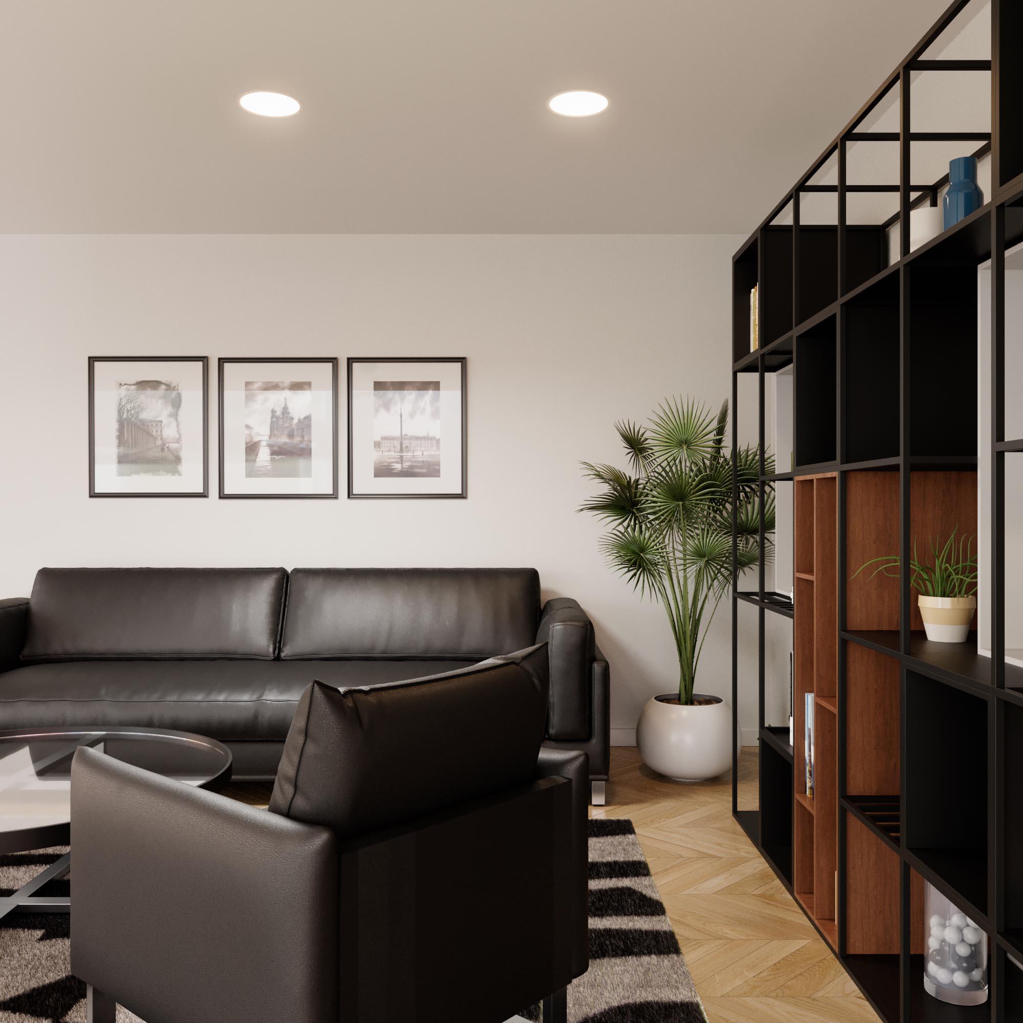 Foco empotrable led redondo gris alverlamp 2560lm ip20 22cm