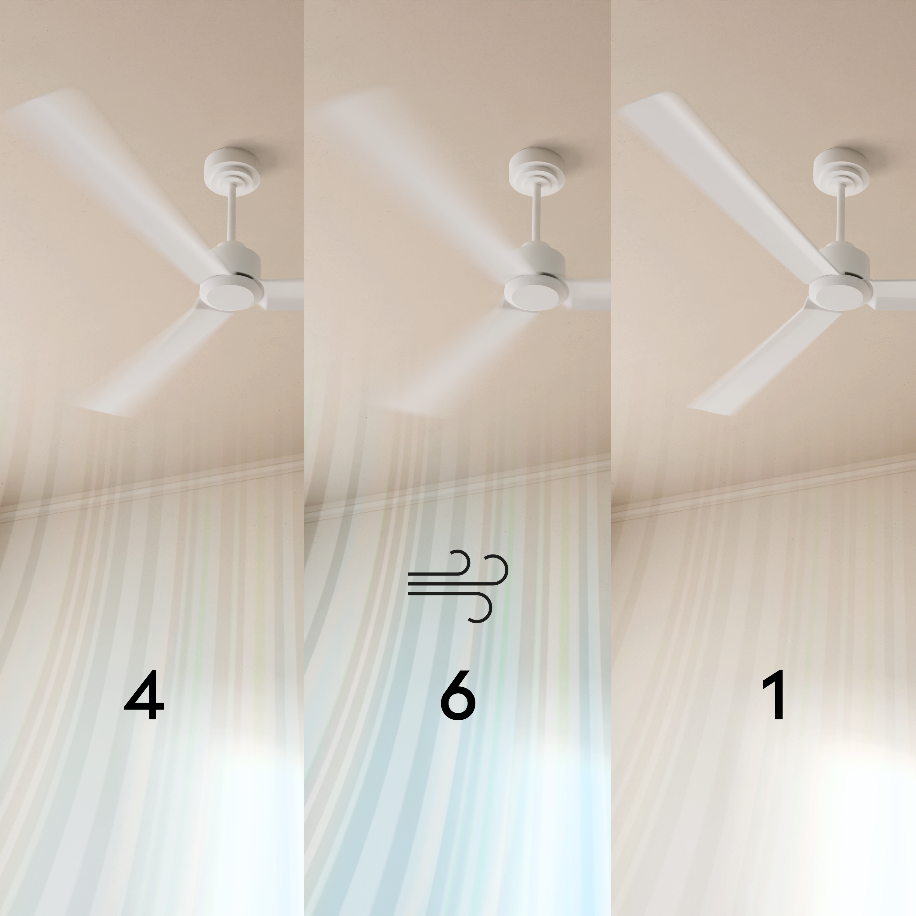 Ventilador de techo con luz silencioso DC Sulion Onekey blanco 55 cm - 10