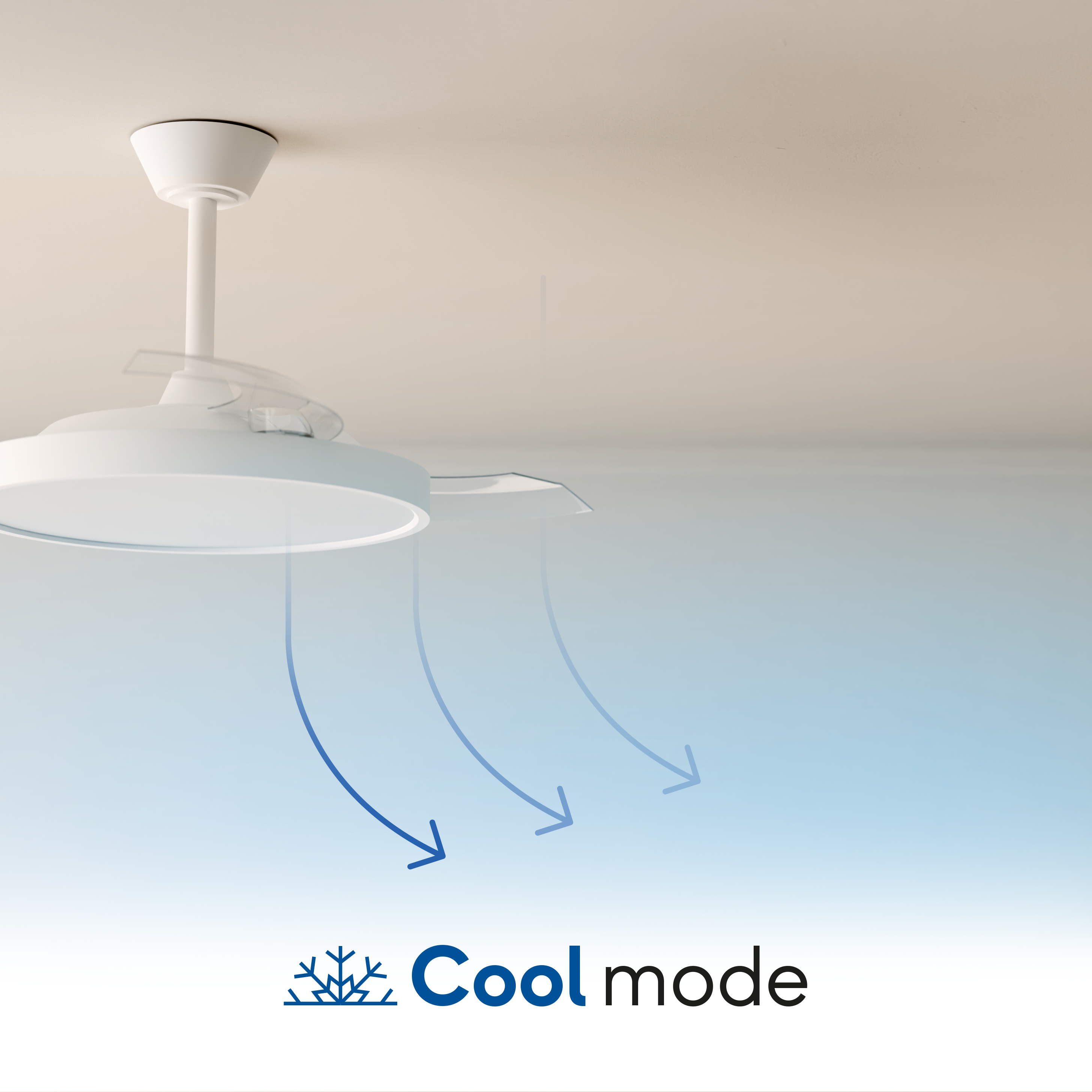 Ventilador de techo con luz silencioso DC 22W con mando ø89 cm Astro SULION blanco luz CCT 3 aspas retráctiles tipo lámpara| 6 velocidades| modo verano/invierno| recomendado para <13m² - 6