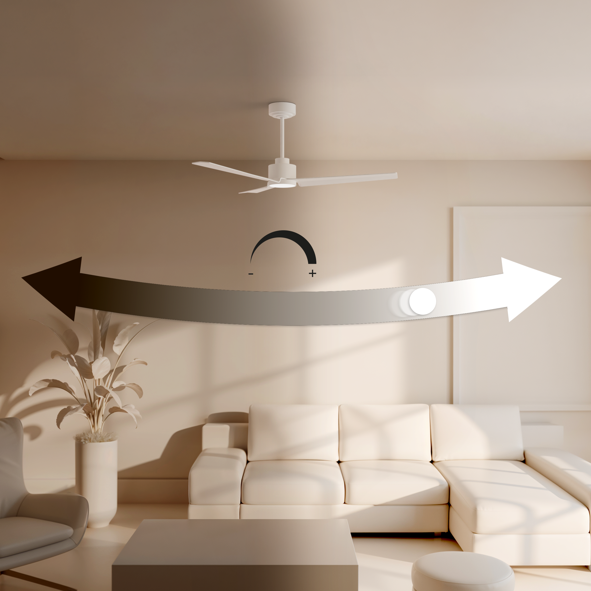 Ventilador de techo con luz silencioso DC Sulion Onekey blanco 55 cm - 6