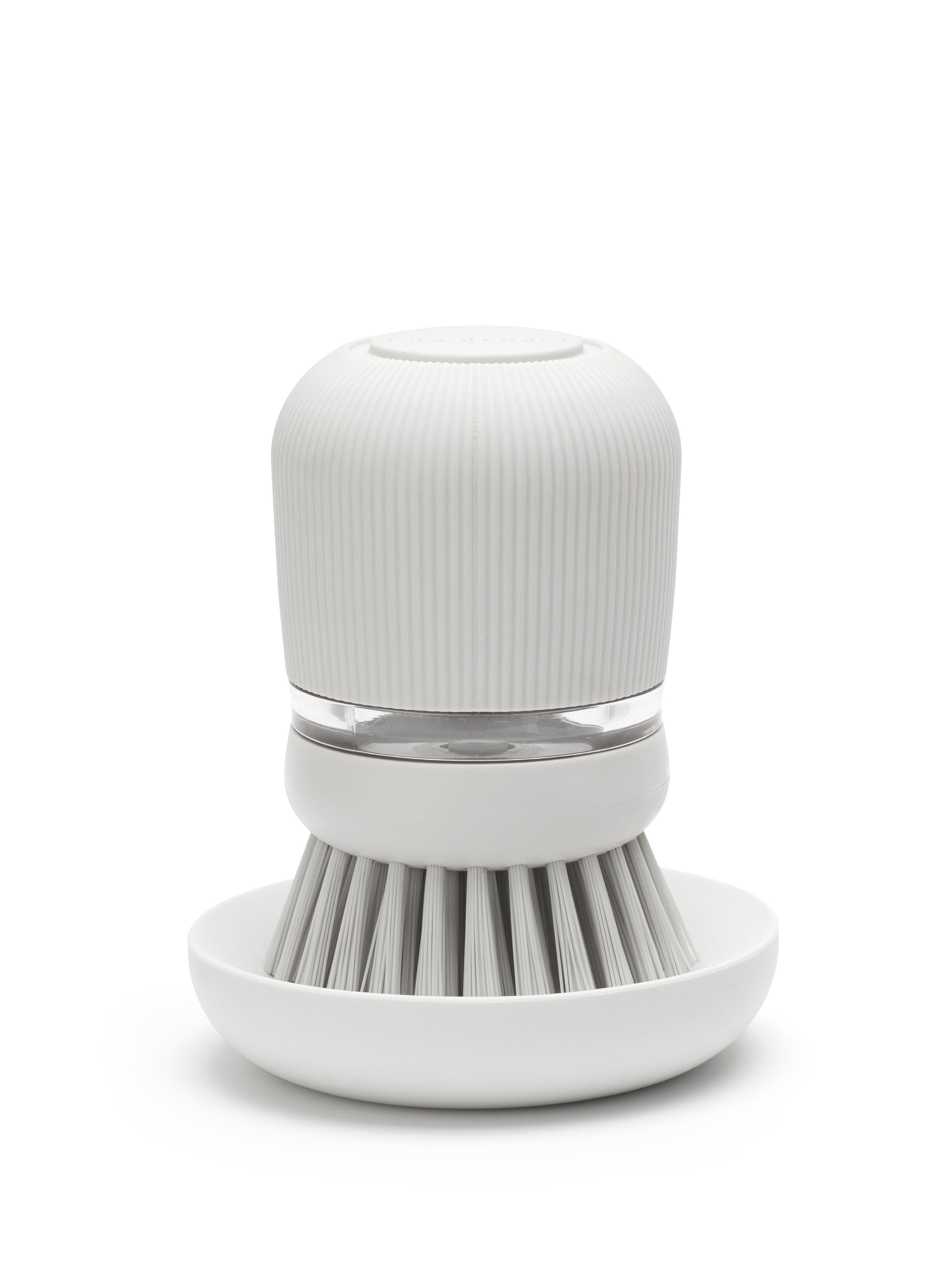 Brosse avec distributeur liquide vaiselle intégré brabantia gris clair