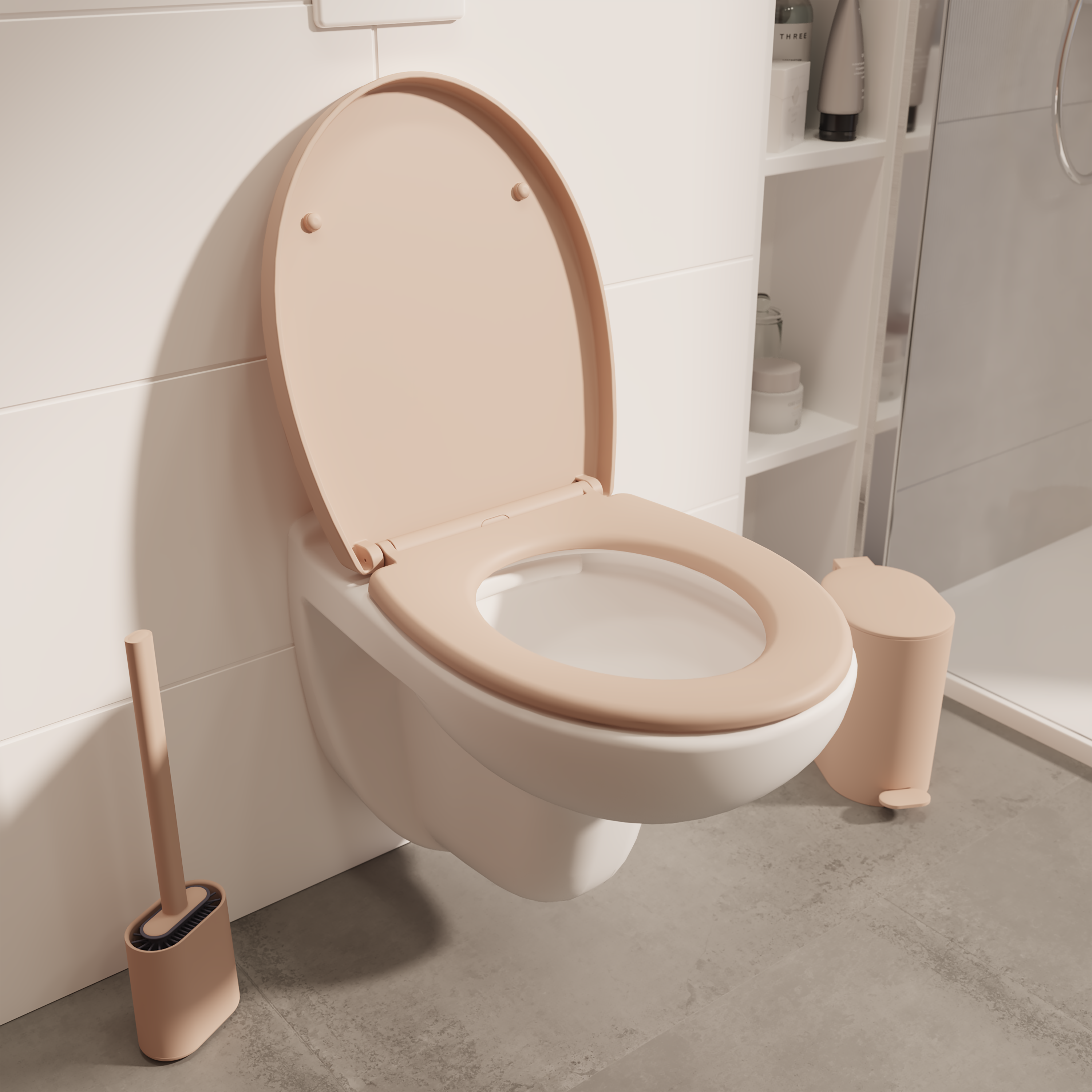 Abattant frein de chute polypropylène rose SENSEA Easy - 2