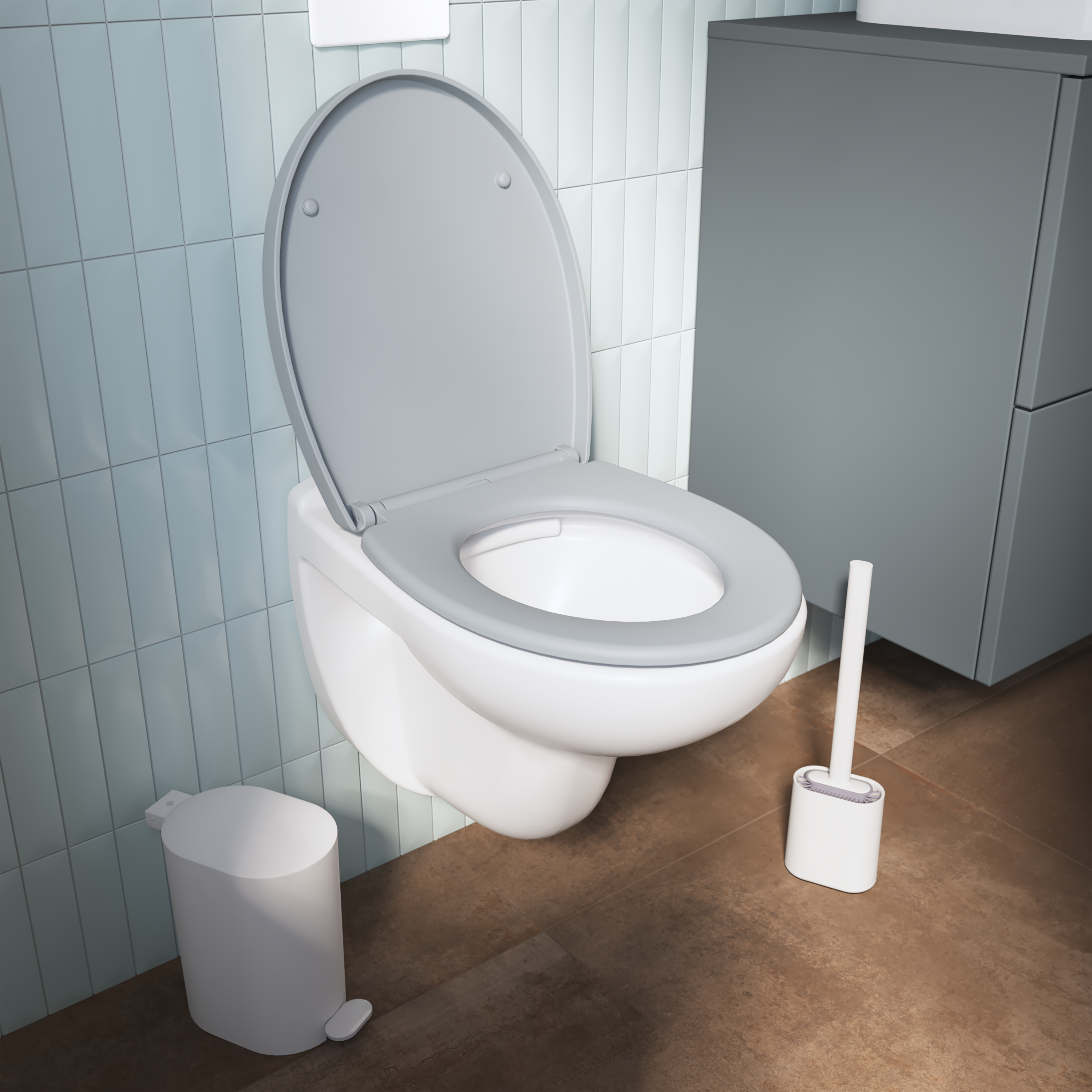 Abattant frein de chute polypropylène gris SENSEA Easy - 2