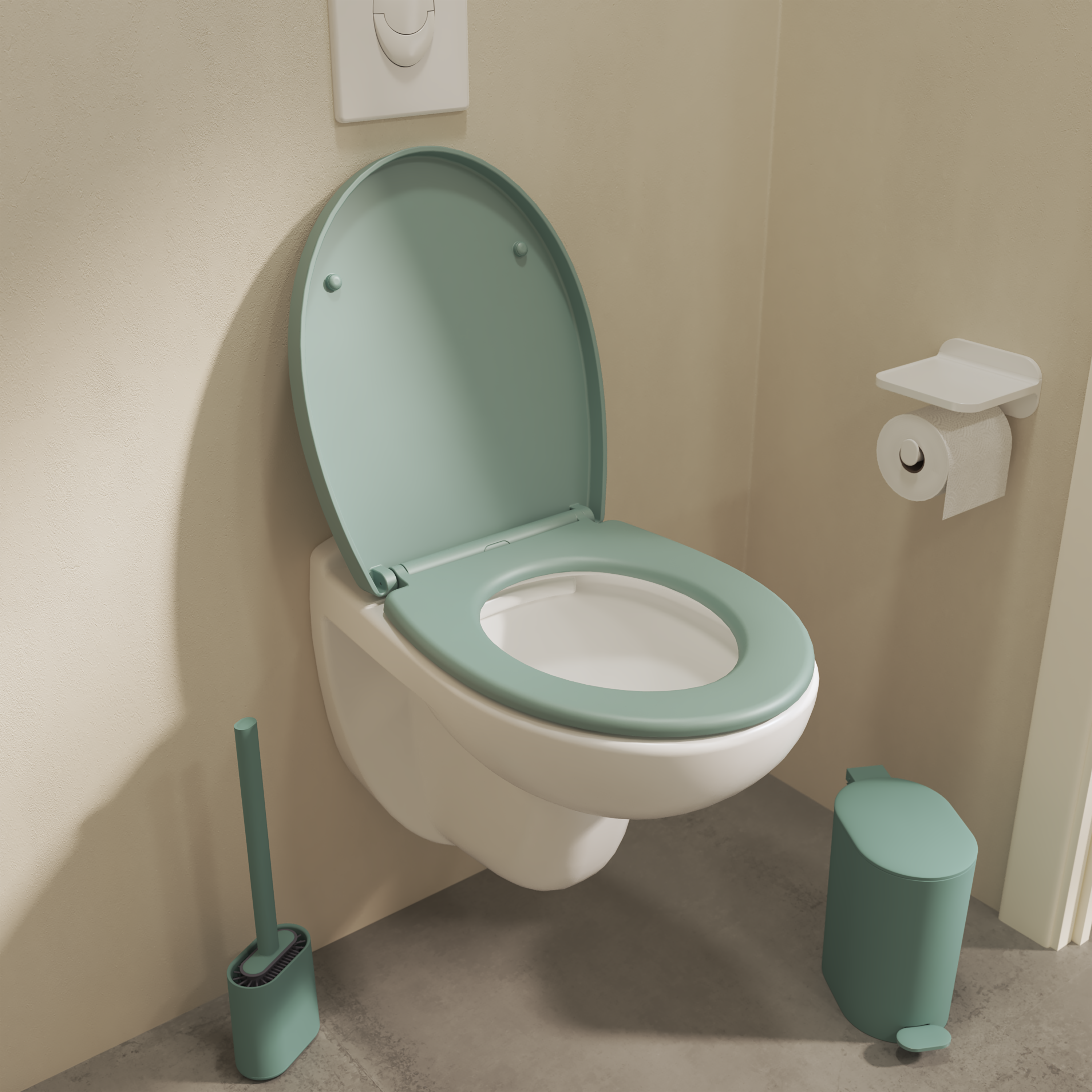 Abattant frein de chute polypropylène vert SENSEA Easy - 2