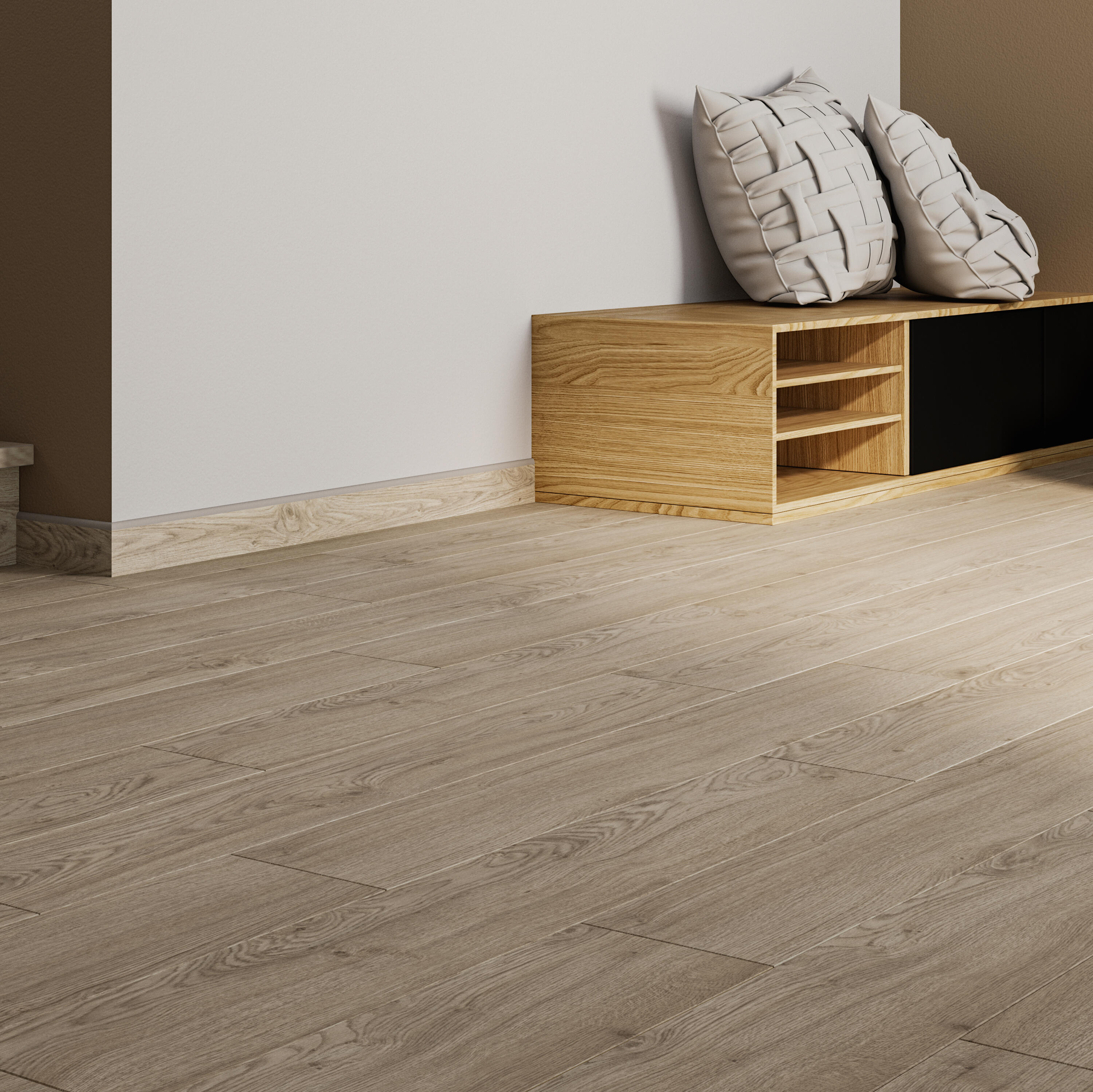 Rodapié porcelánico Kala 120x9 cm madera gris ARTENS - 6