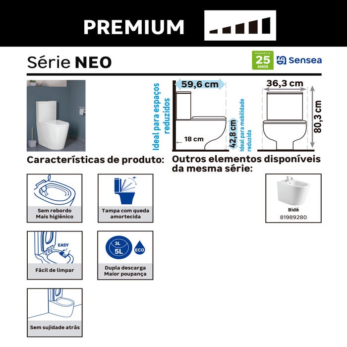 quartil de qualidade premium sanita de chão NEO 
