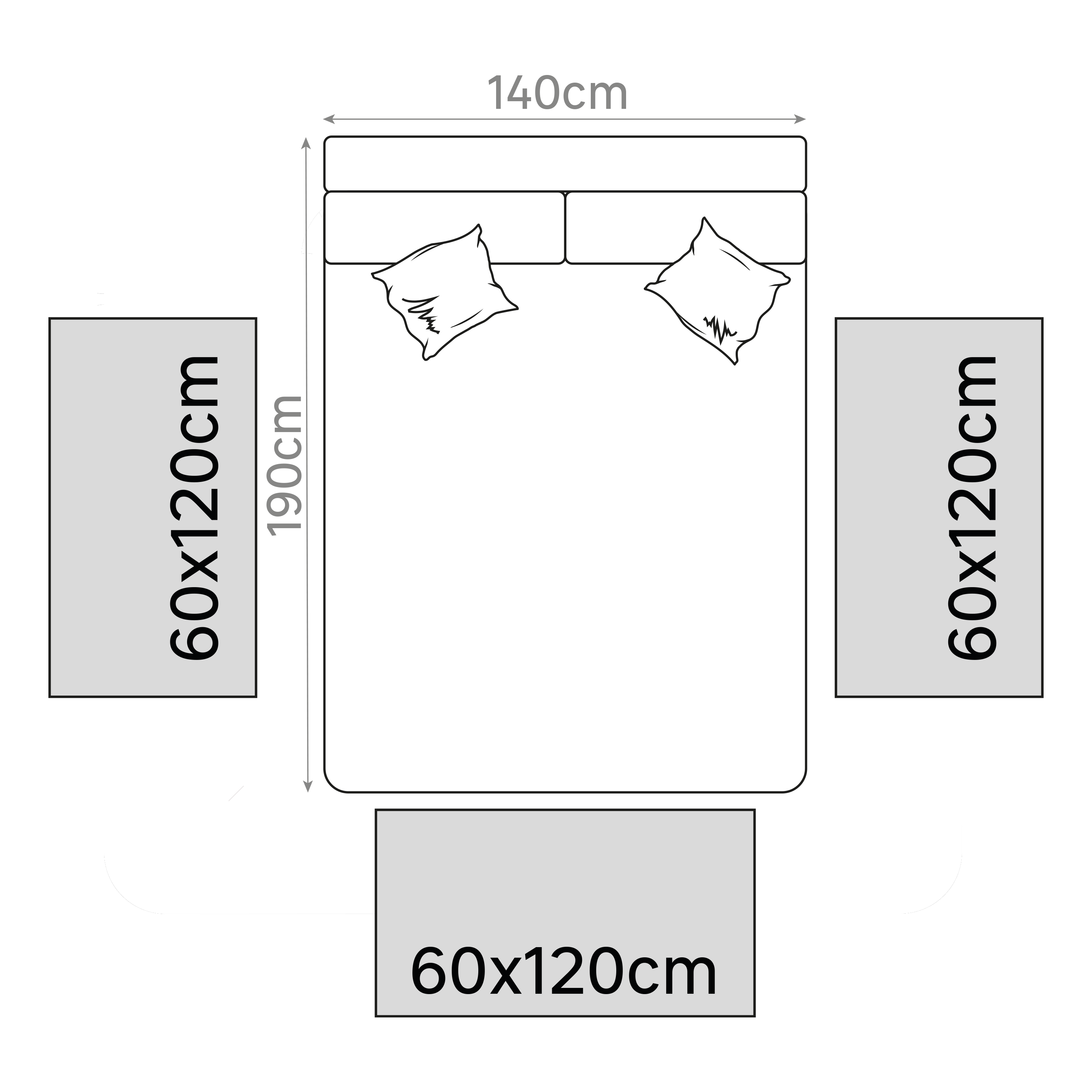 Descente de lit intérieur coton, l.60 x L.120 cm - 7