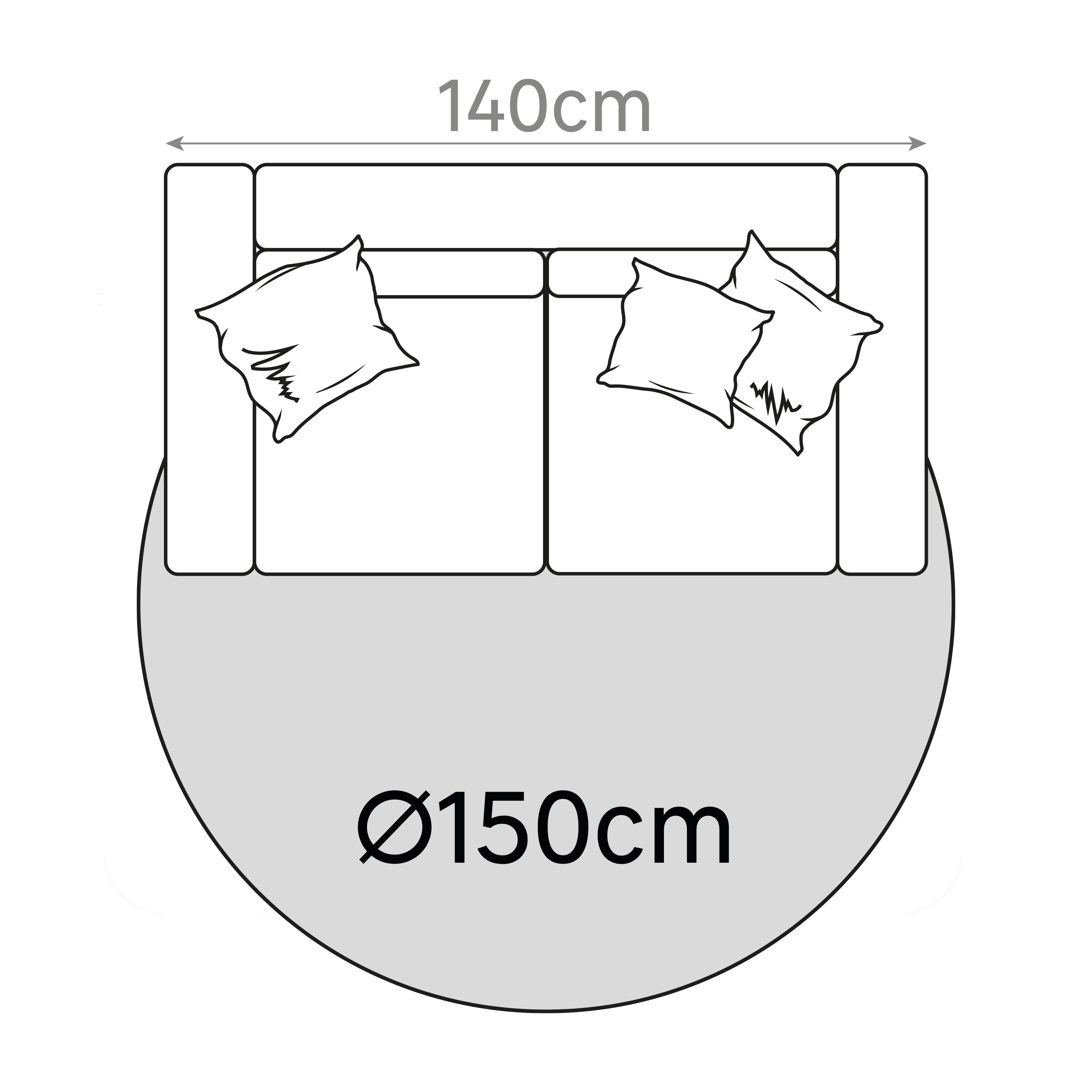 Tapis intérieur rond jute Multicolor mix - 8