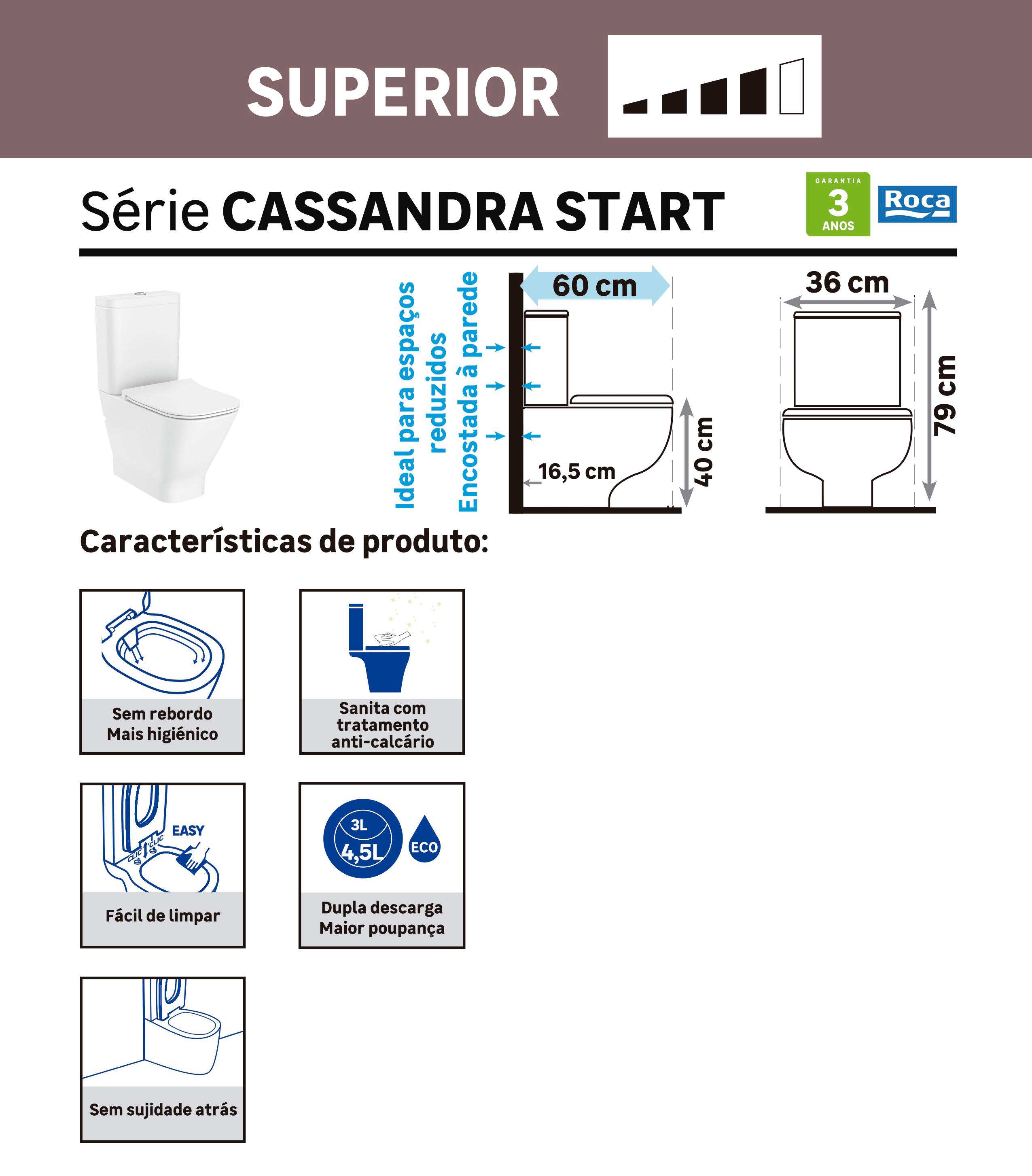 quartil de qualidade sanita de chão Cassandra Start btw  - 0
