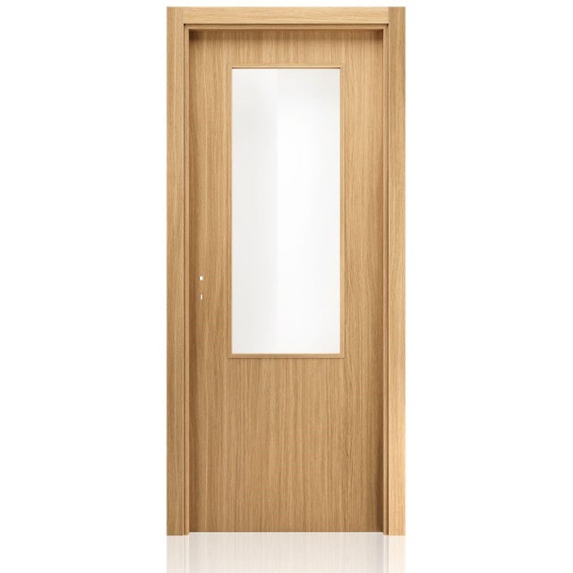 BLOCO DE PORTA CPL CARVALHO C/ ABERTURA PARA VIDRO 200X80CM ESQUERDA
