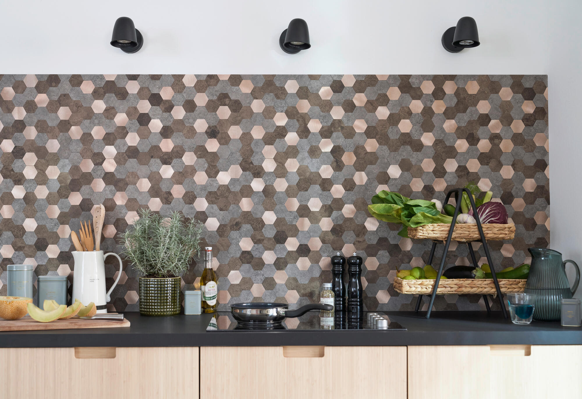 Adhésif décoratif Wall Tile Premium hexagones, brun, 29 cm x 28.8 cm - 6