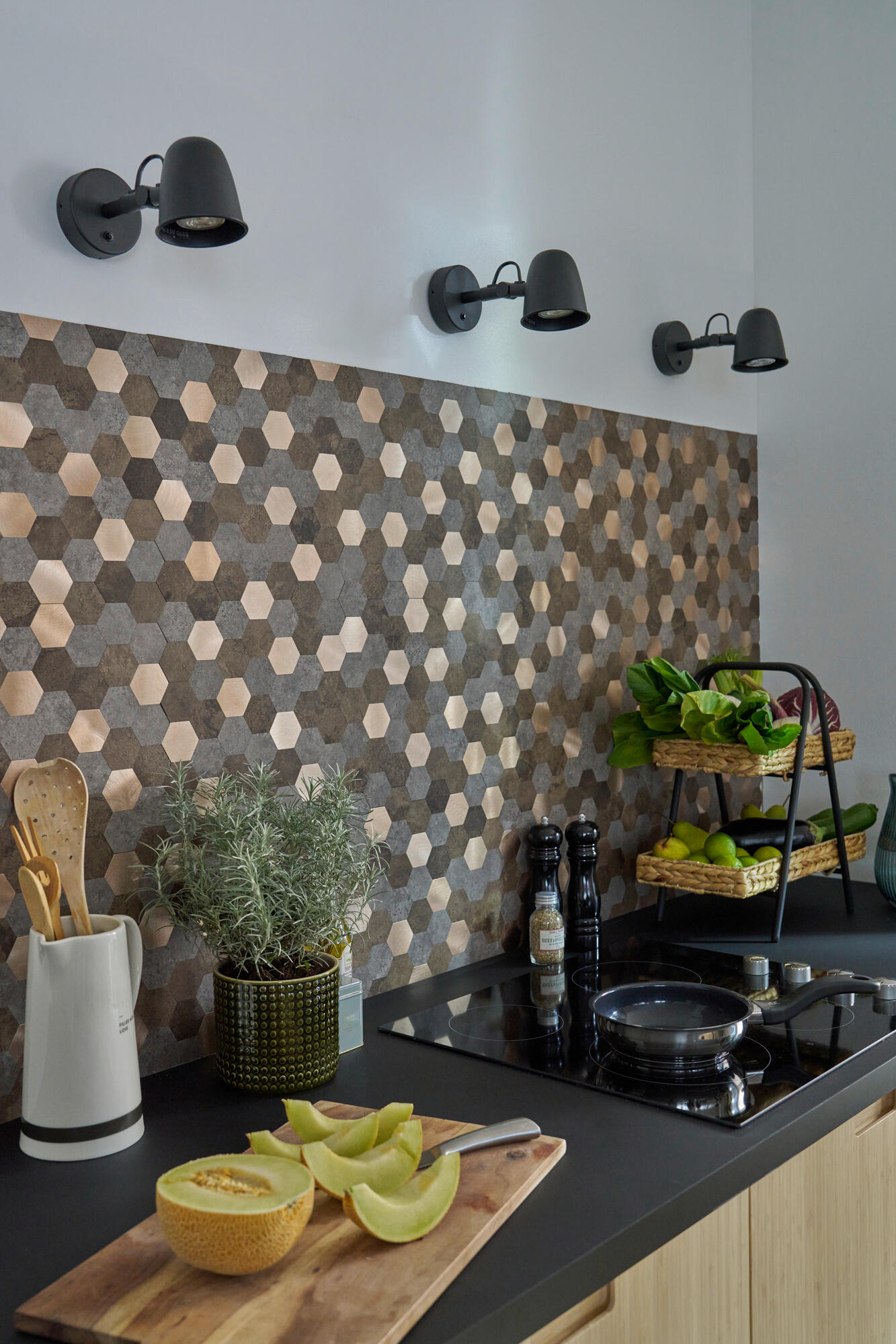 Adhésif décoratif Wall Tile Premium hexagones, brun, 29 cm x 28.8 cm - 5