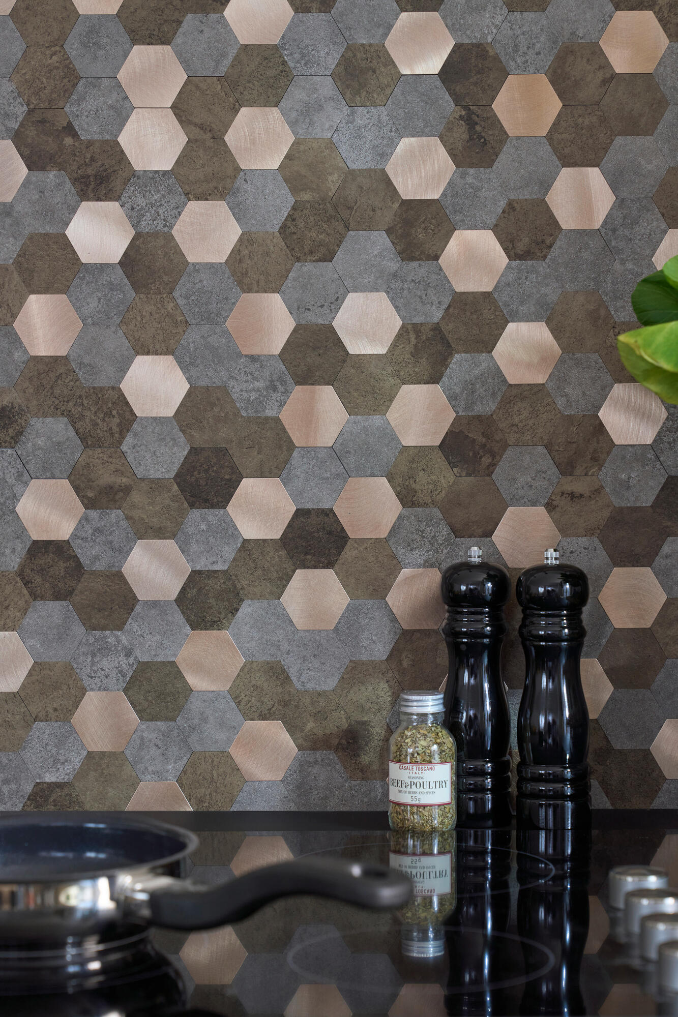 Adhésif décoratif Wall Tile Premium hexagones, brun, 29 cm x 28.8 cm - 4