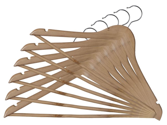 Set di 6 grucce legno naturale L 44 x H 23 cm beige