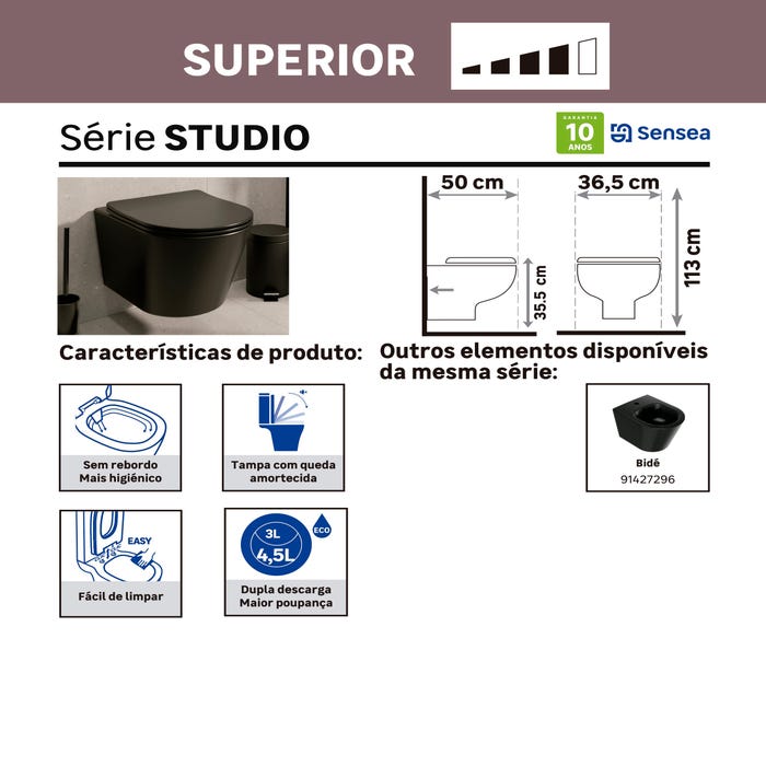 quartil de qualidade superior sanita suspensa Studio