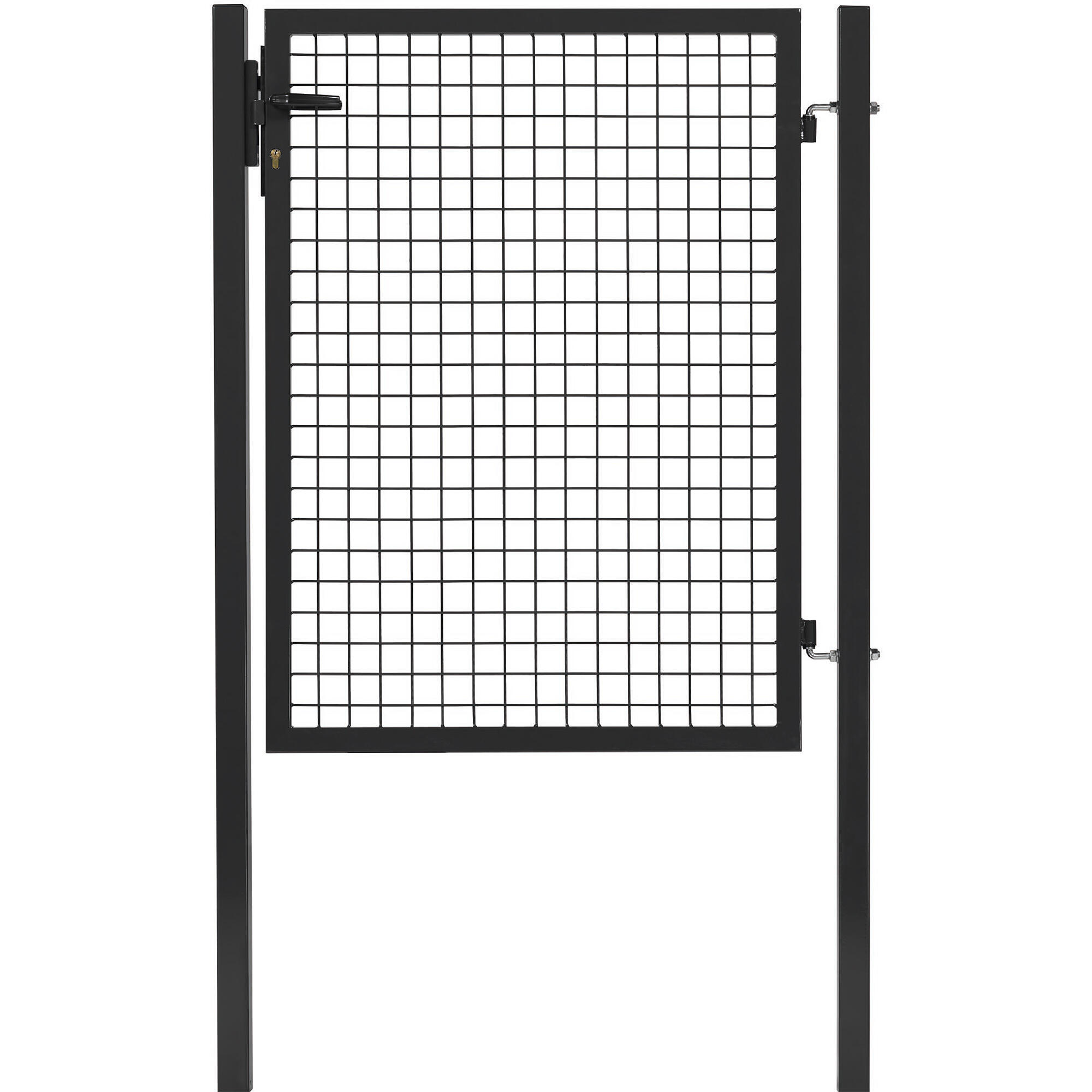 Portillon grillagé Garden+ noir, l.100 x H.125 cm - 2