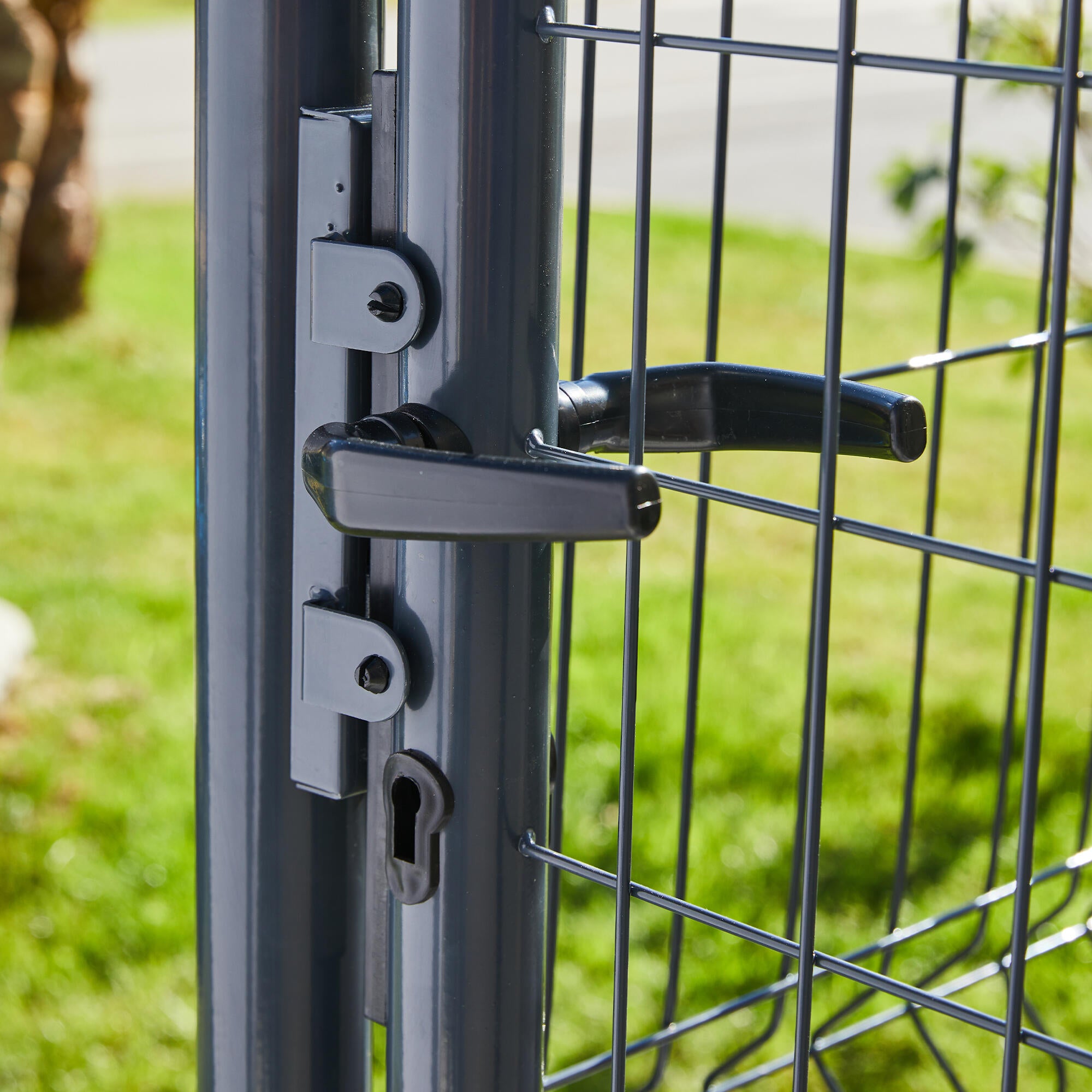 Portillon grillagé Eco gris, l.105x H.125 cm - 4