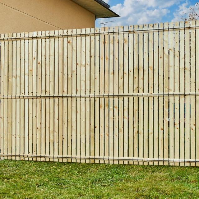 Kit de lamelles occultantes rigides bois naturel, H: 150cm, EP:7mm DIRICKX