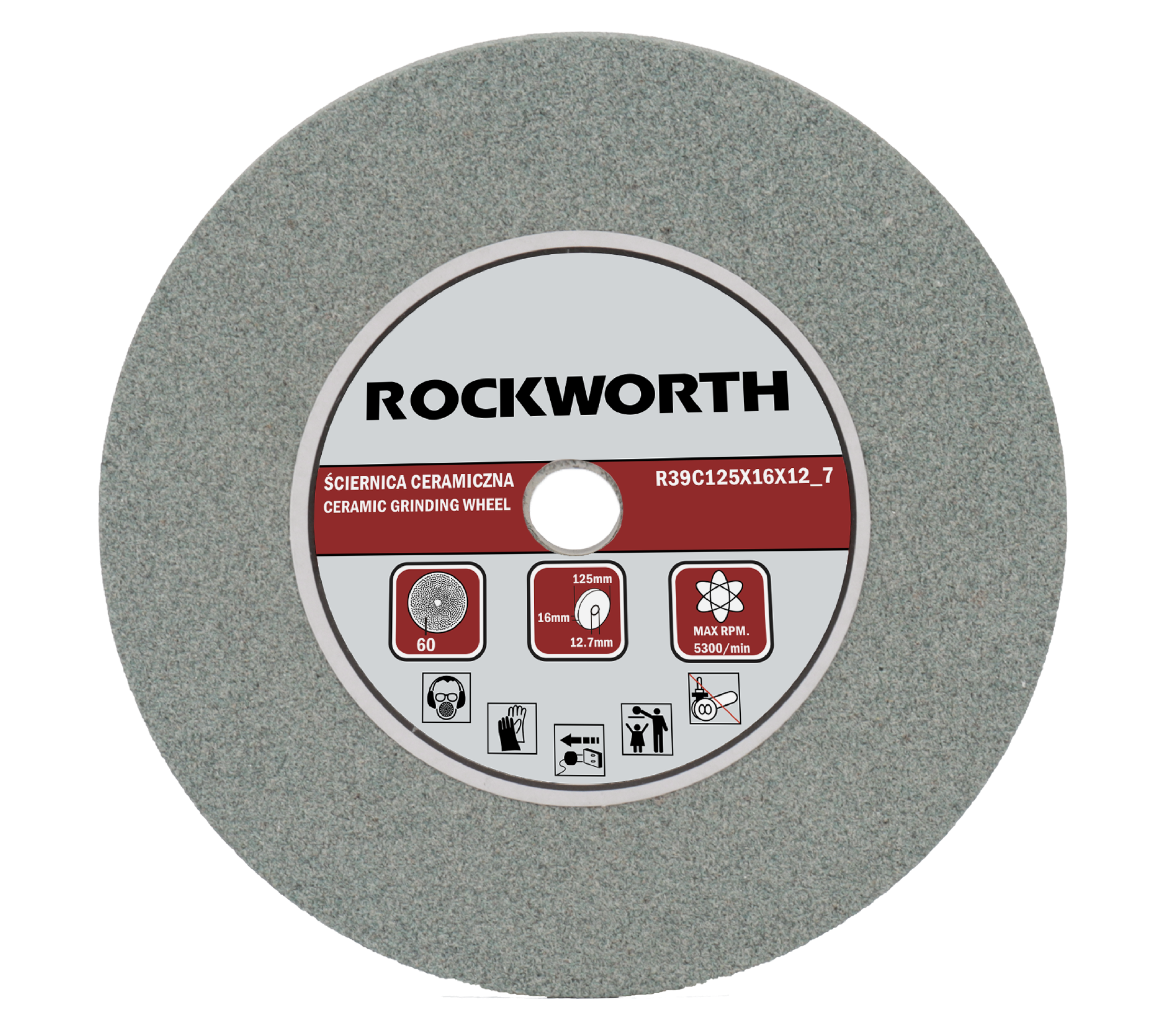 Tarcza ścierna do ceramiki 125x16x12.7 ROCKWORTH